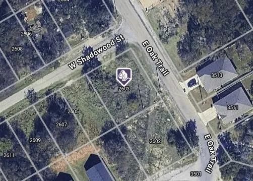 Satellite Map. Displaying property boundaries, street names, and parcel numbers for the area
