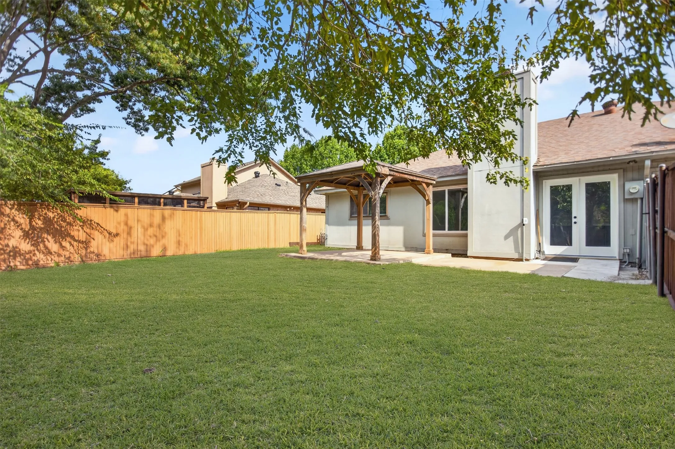 Open and covered patio space.