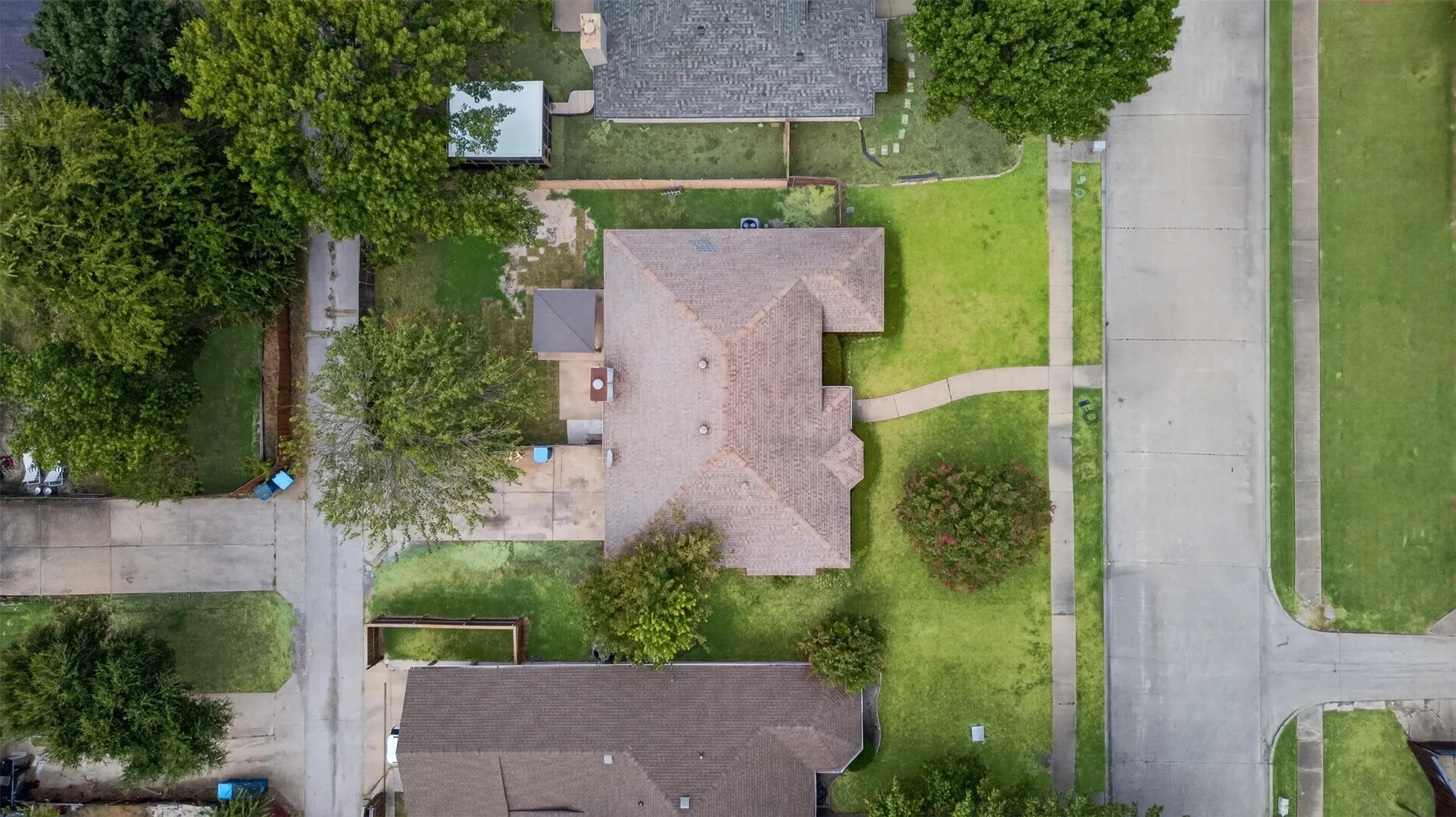 Aerial view of the property.