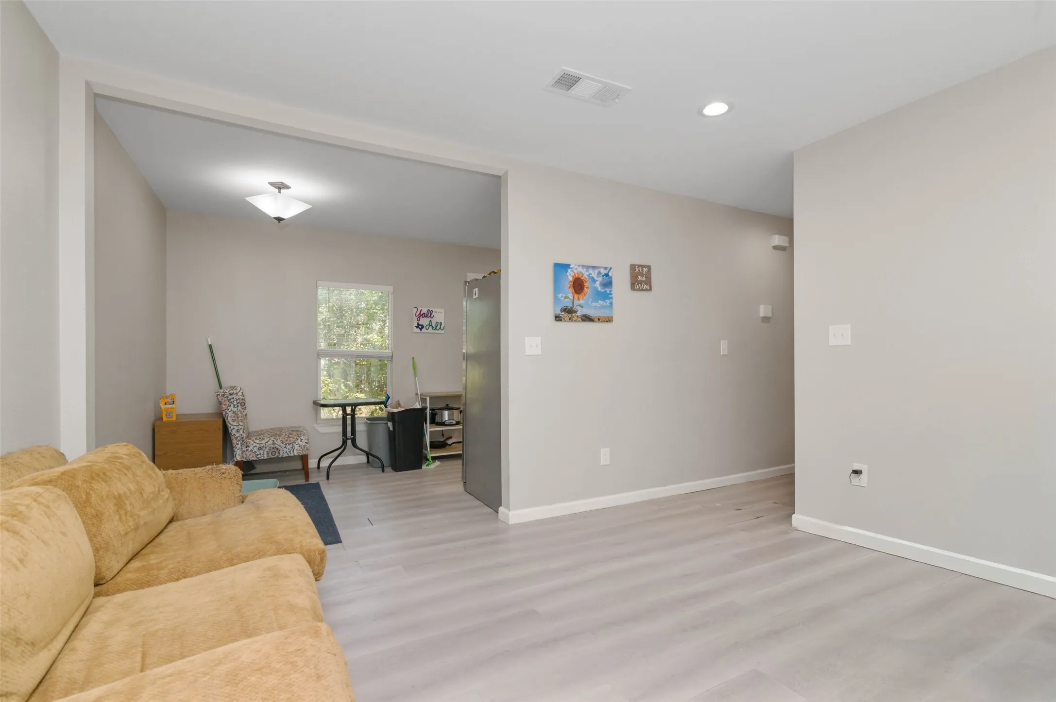 View of kitchen from the living area.  Great open floor plan.