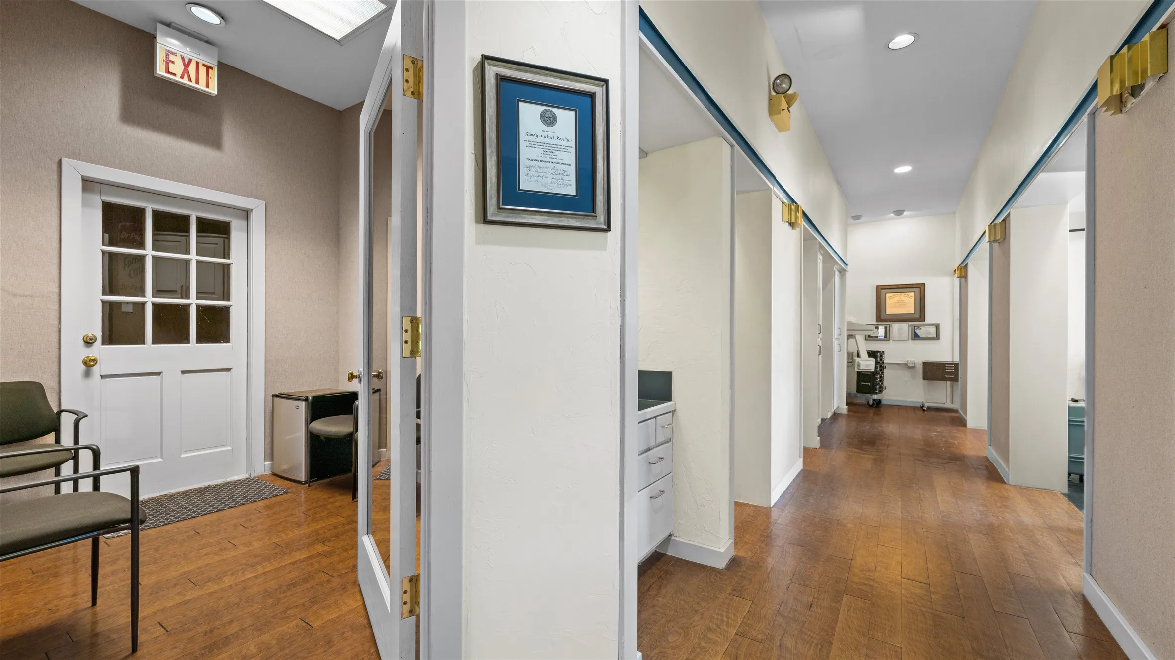 Hallway and the Break room
