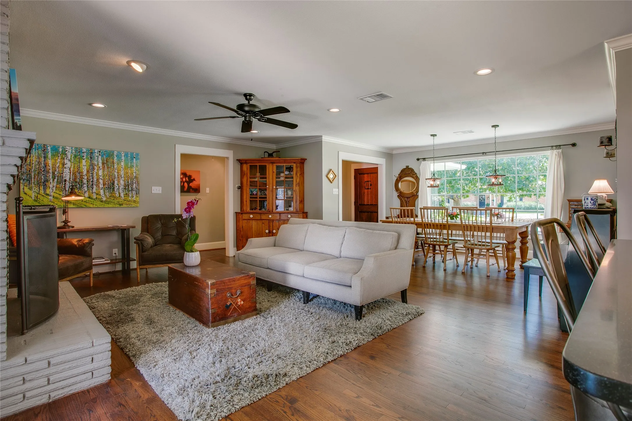Open concept living with the large living, dining and kitchen