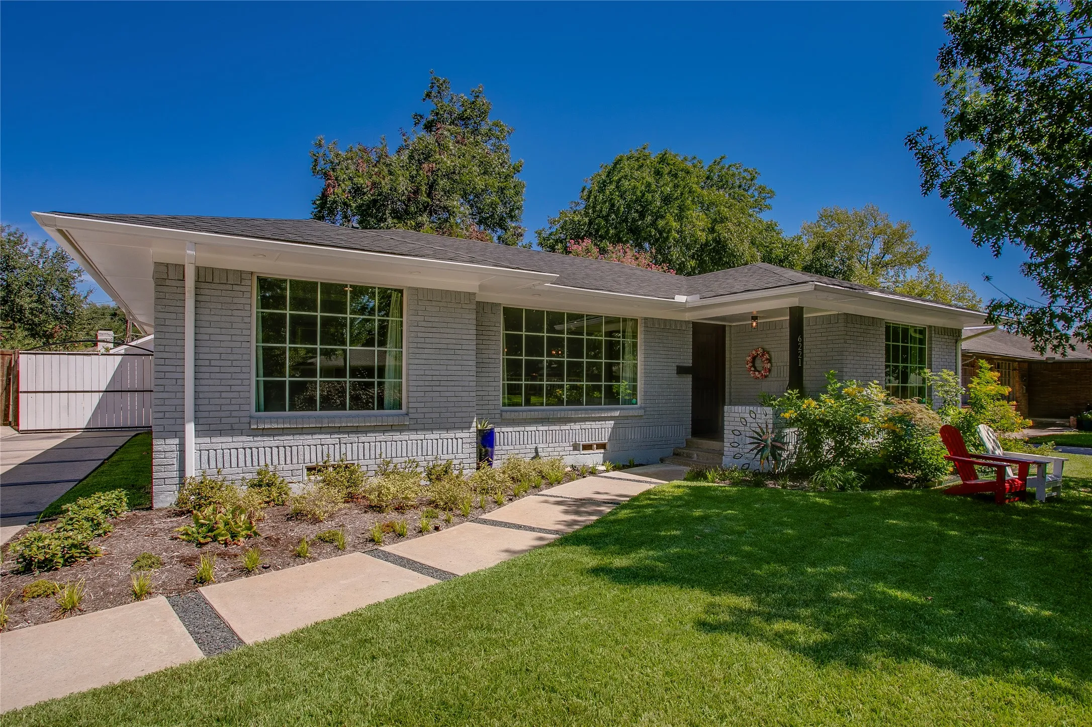 Large updated windows add to the curb appeal