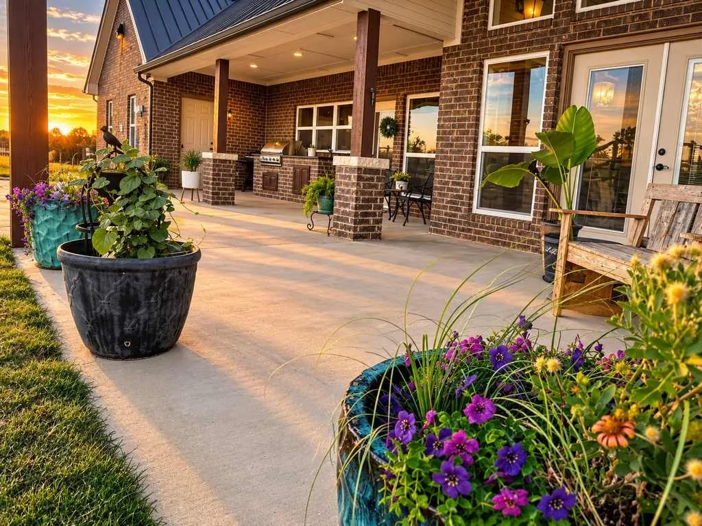 Covered porch with room to sit, relax and enjoy morning sunrises