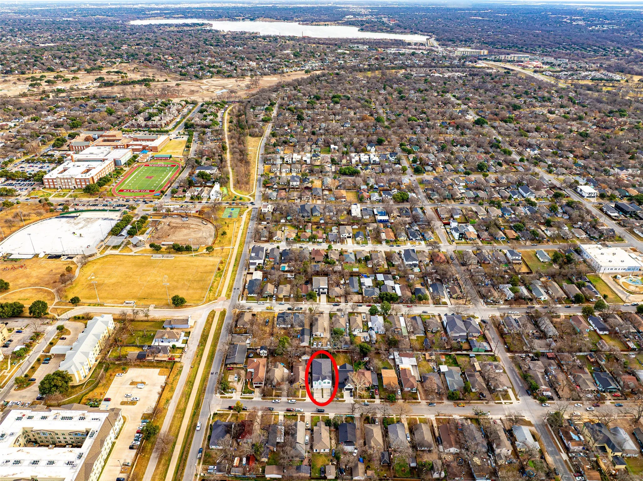 Step on to Santa Fe trail. Amazing location, view of White Rock lake to the east, Woodrow Wilson, park, stadium, fields, park, court to the left of Santa Fe street, jump on the Santa Fe trail, walk or bike at the end of the street to White Rock Golf course to the right at the end of the street.