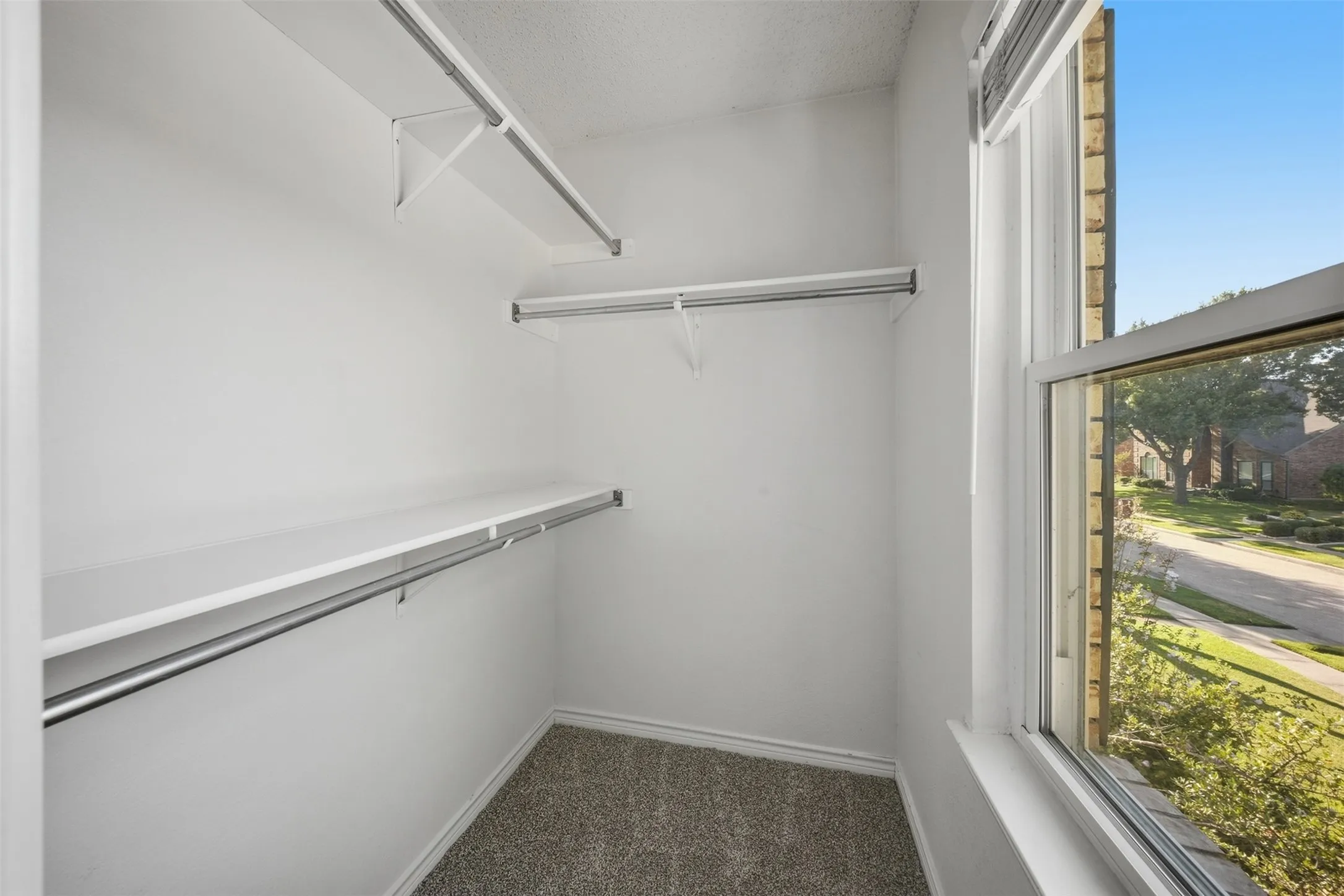 White painted walls with carpeting