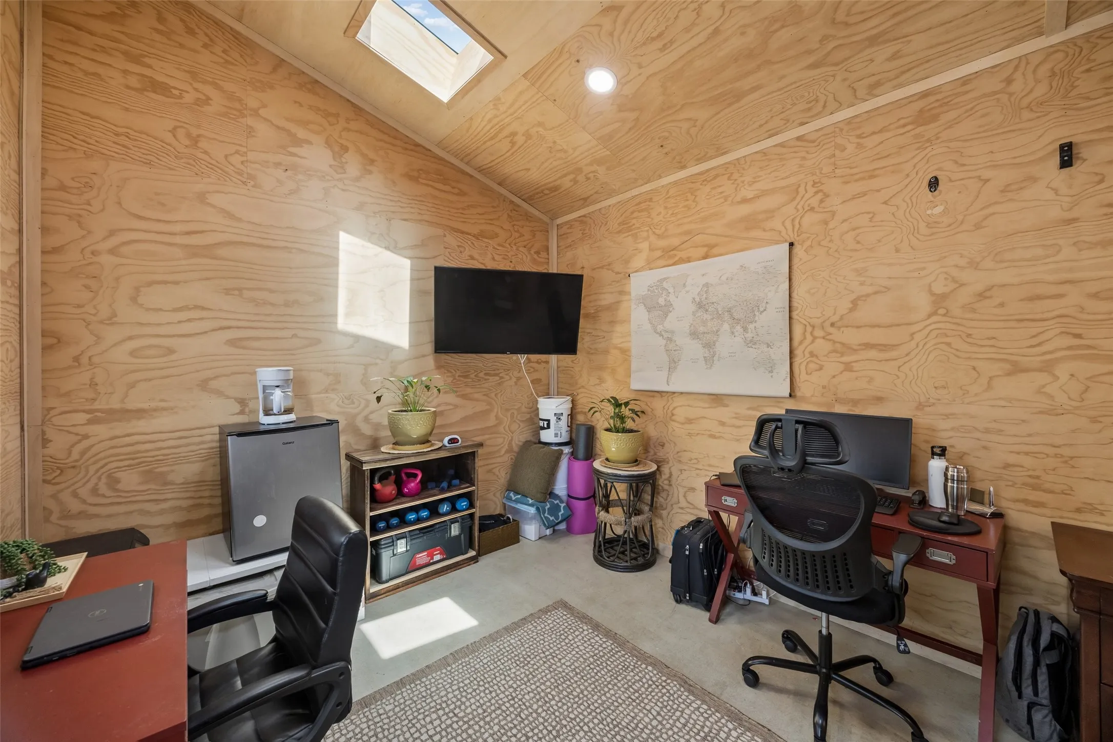 Separate unit in the back has over 220 sq feet, separate entrance, mini-split heating and air conditioning & half bath