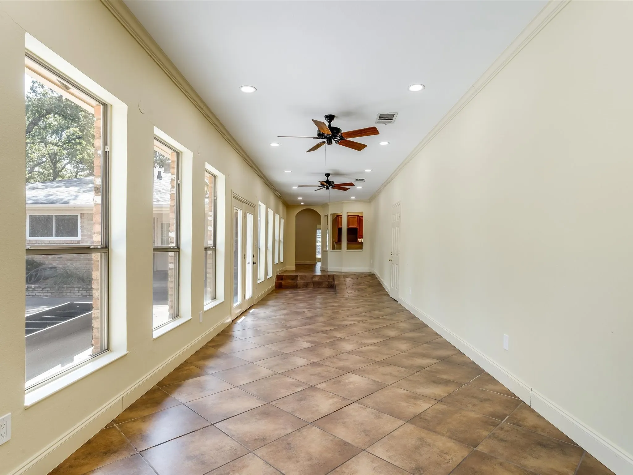 This is the view standing by the wet bar area and he entrance to the separate living quarters is just behind the shot