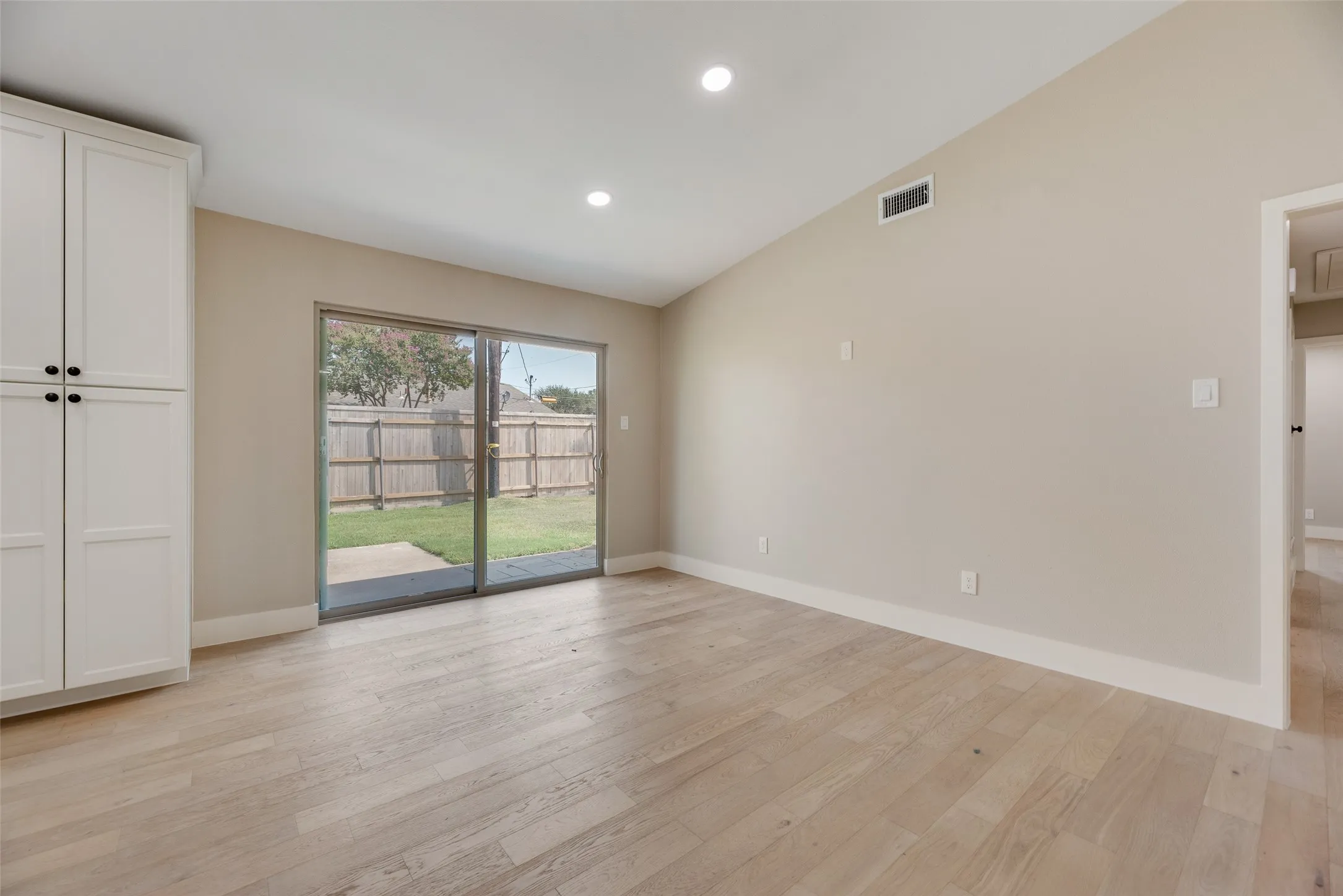 Sliding door to the backyard