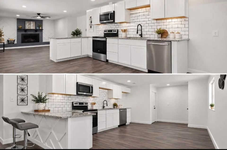 Stove/dishwasher are AI generated to enhance listing photo