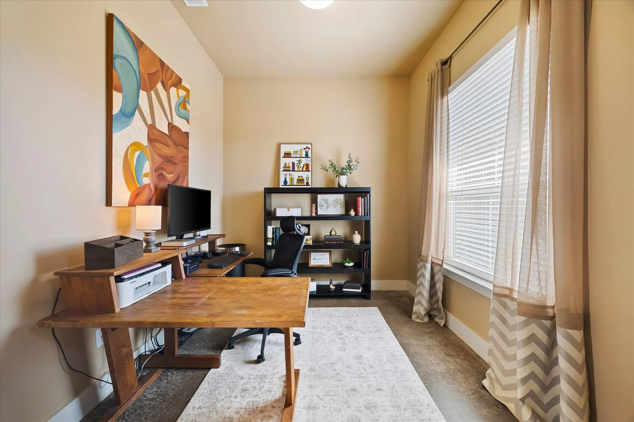 The dedicated Office has a barn door for privacy when needed. The space would also make a great craft room or could even be a 5th bedroom.