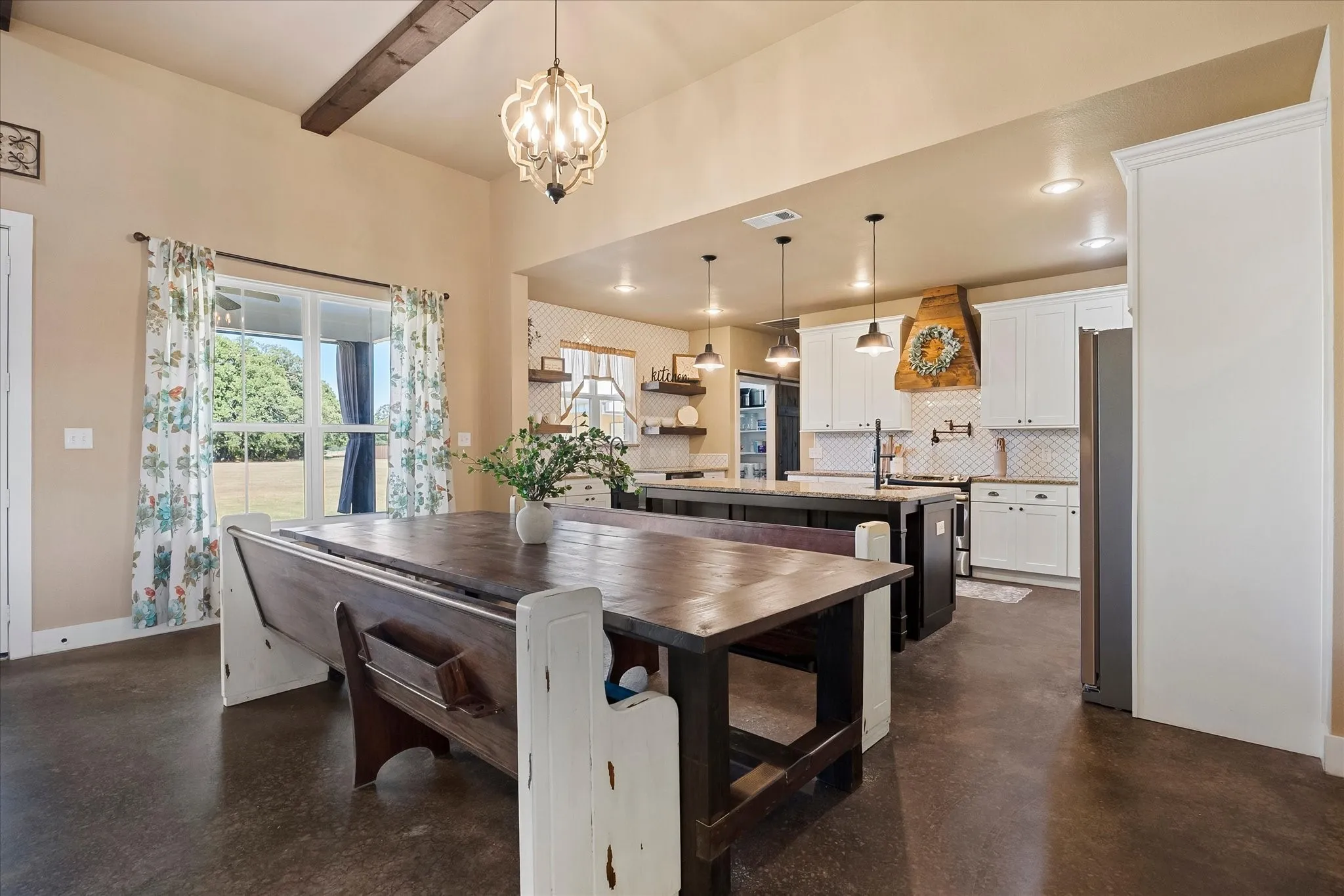 Whether entertaining or hosting game night, the dining area can accommodate your largest table.