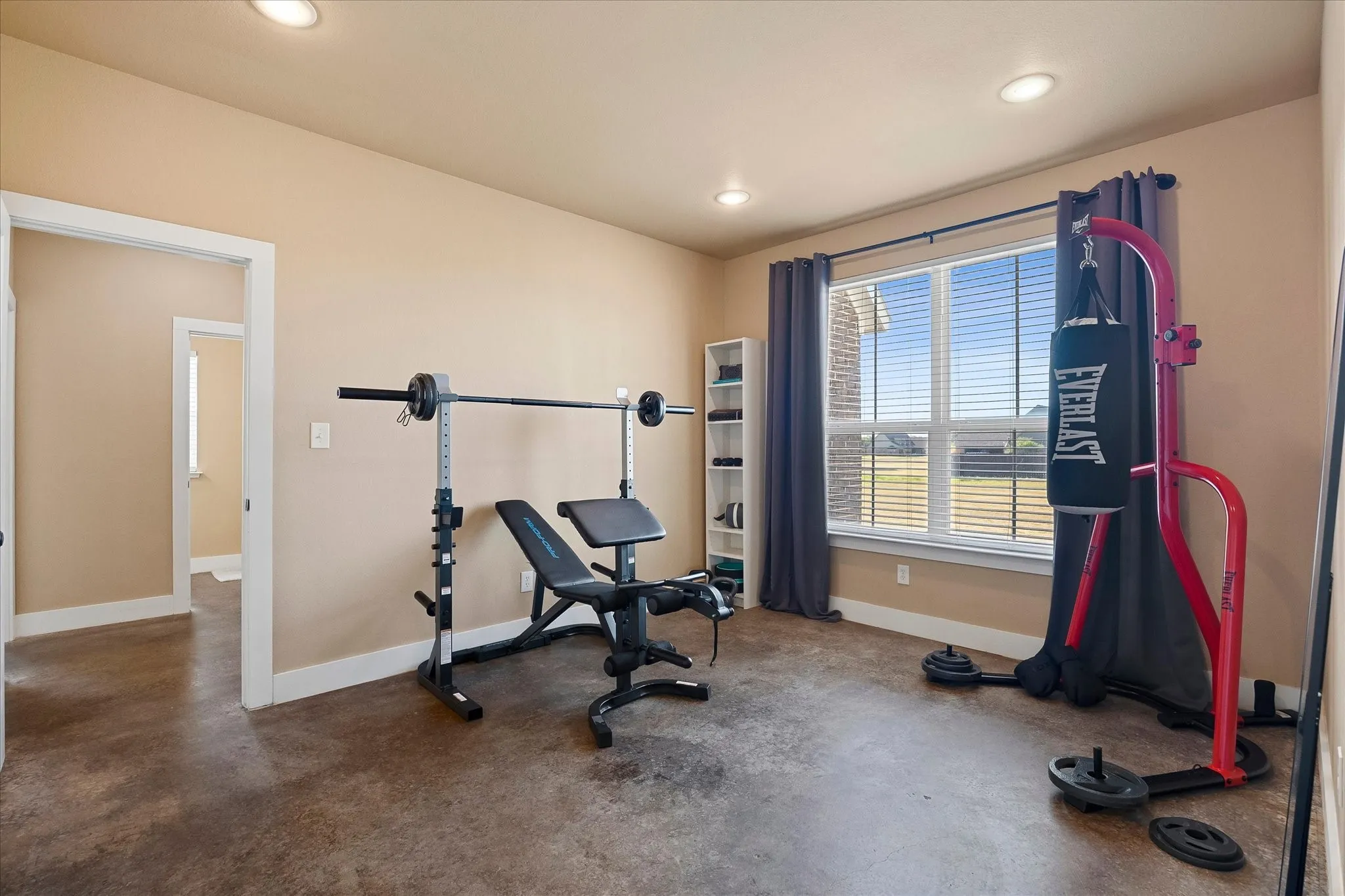 The Flex Room is located between the secondary bedrooms and makes a perfect Play, Game or Workout Room.