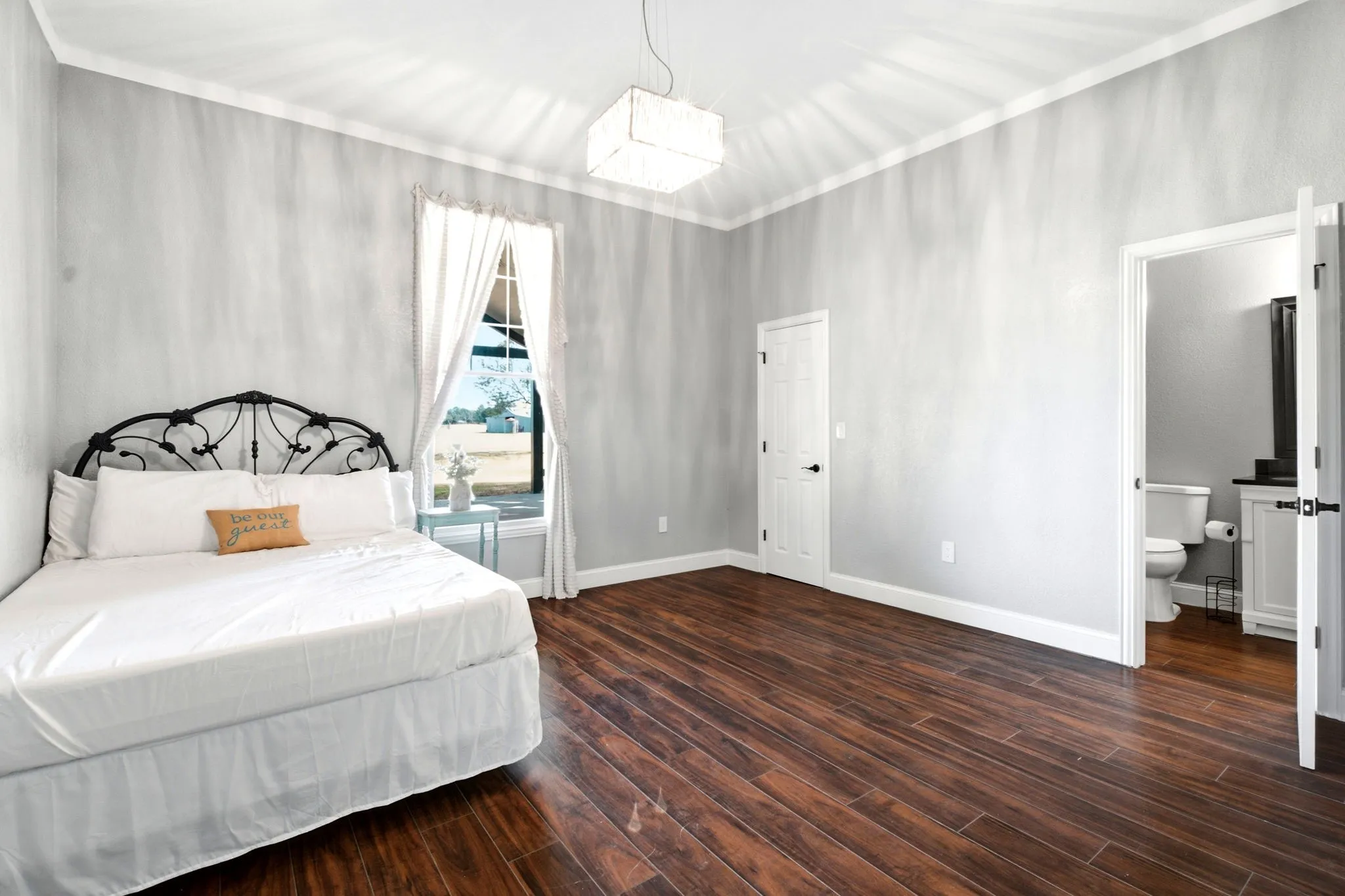 Bedroom with its own bathroom.