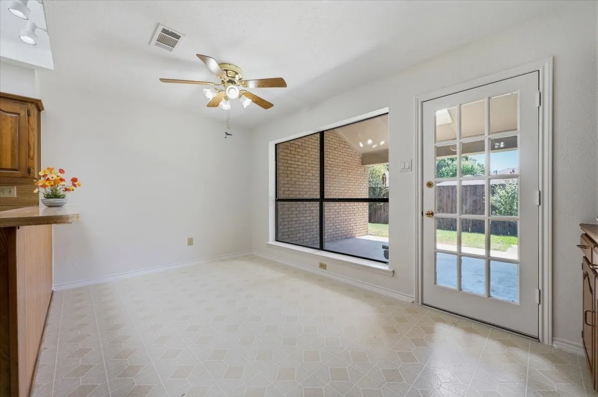 views to covered patio
and back yard