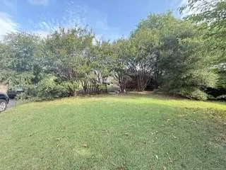 Expansive green lawn with mature trees