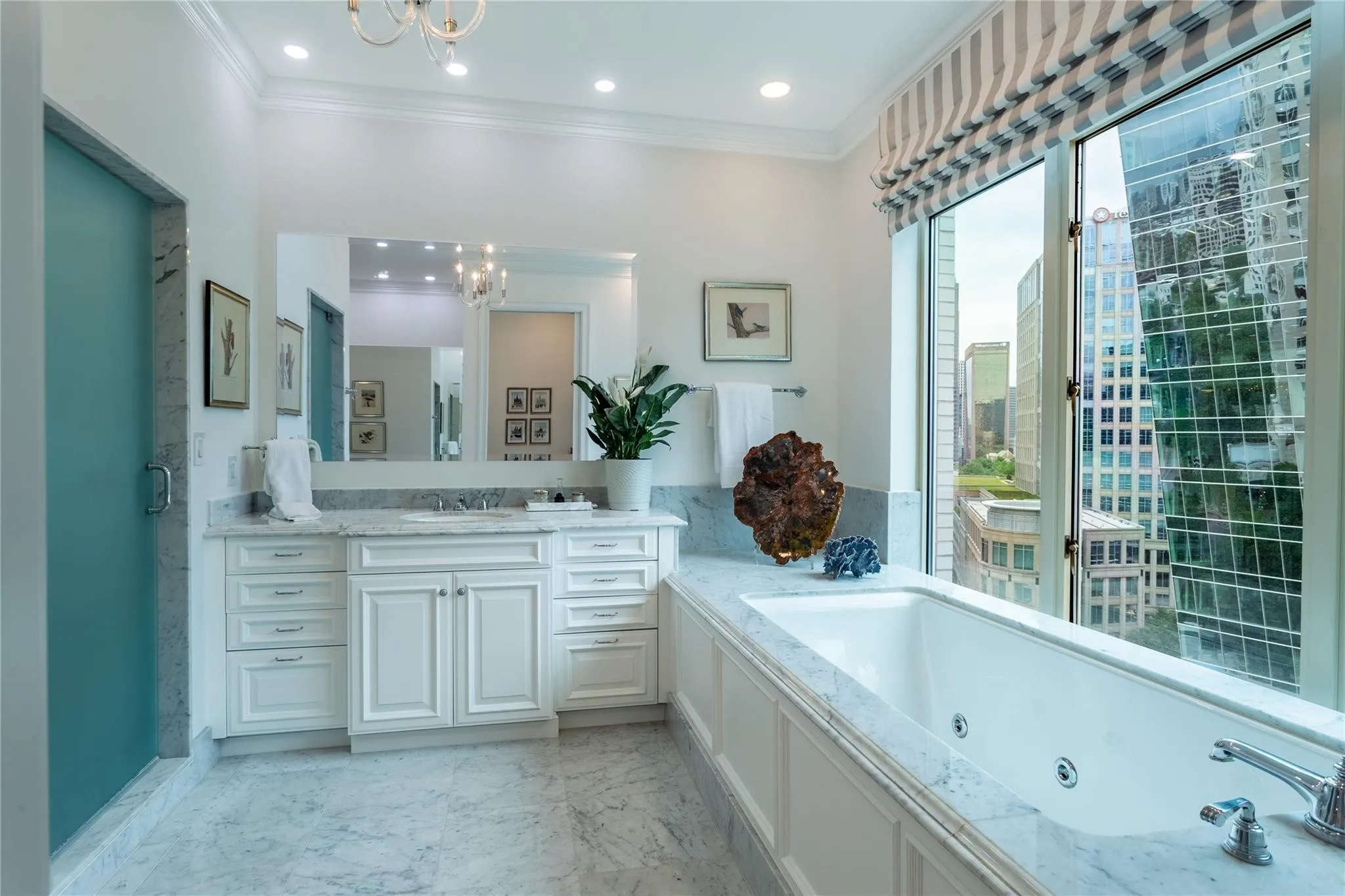 Shared double shower.
