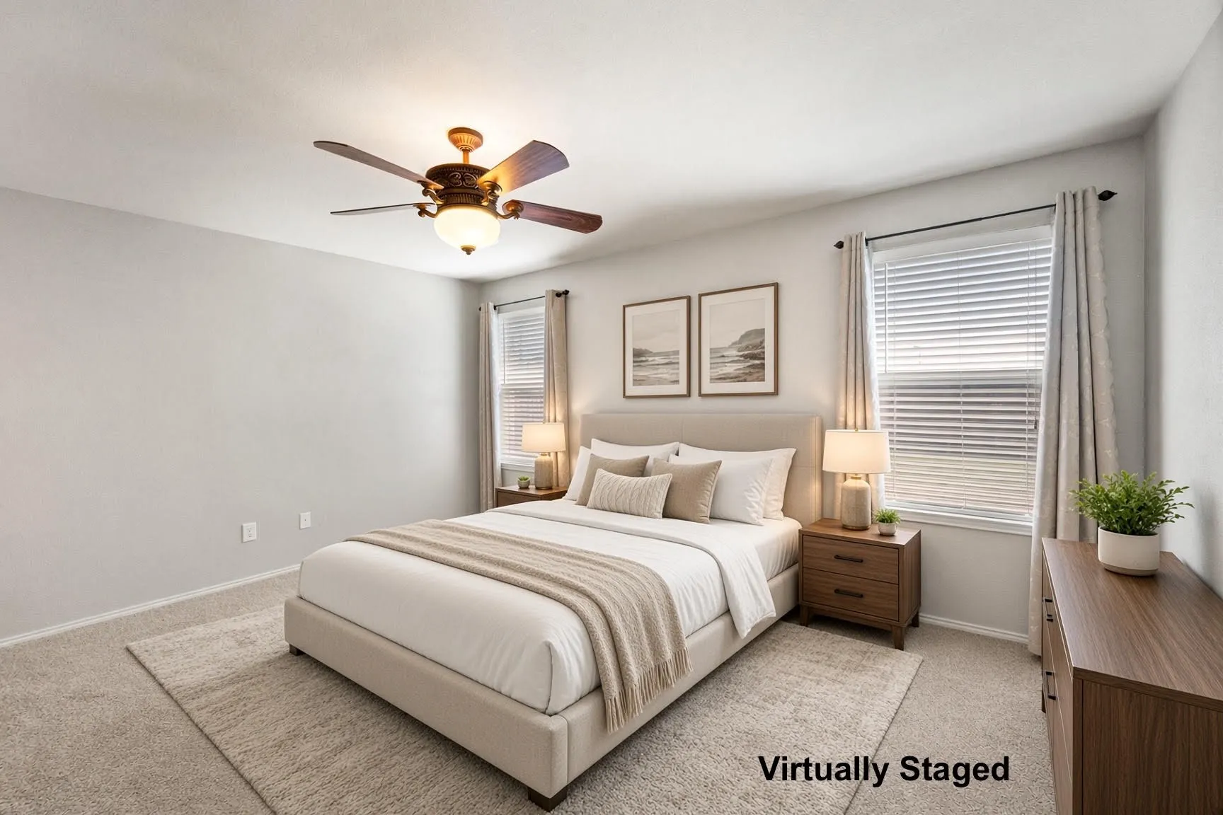 Virtually Staged Primary Bedroom