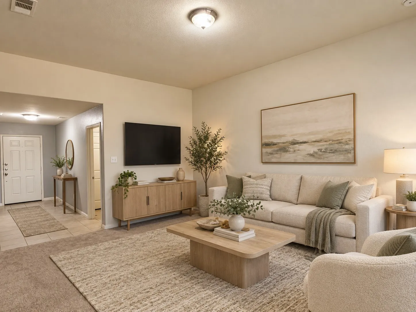 Virtually staged Living Room