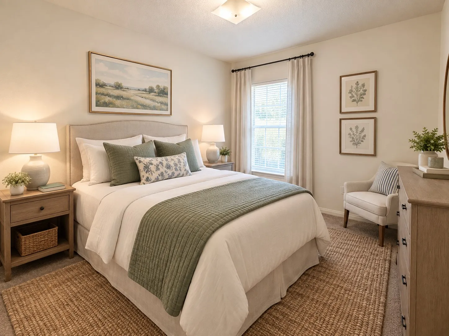 Virtually staged Bedroom 1