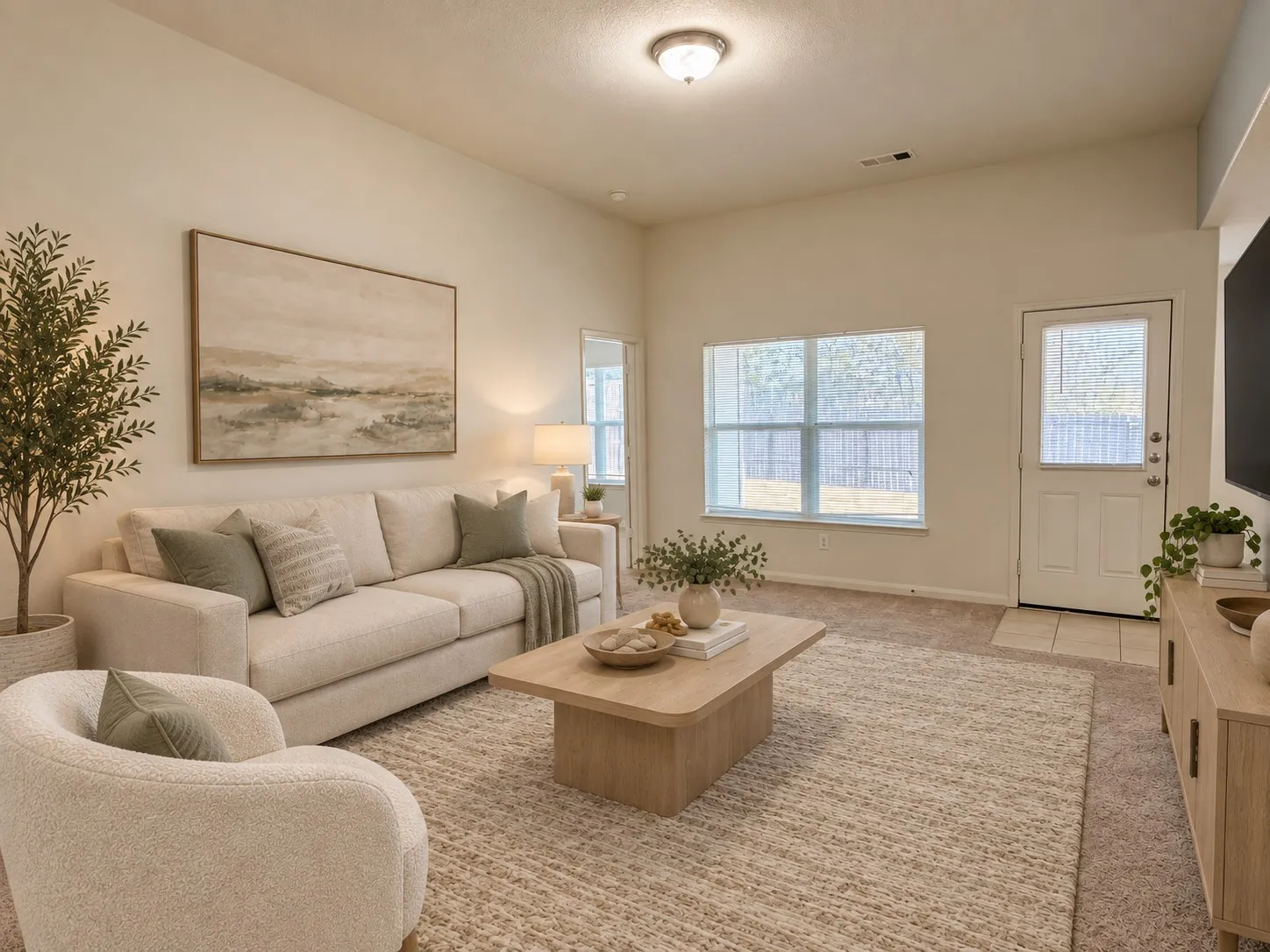 Virtually staged Living Room