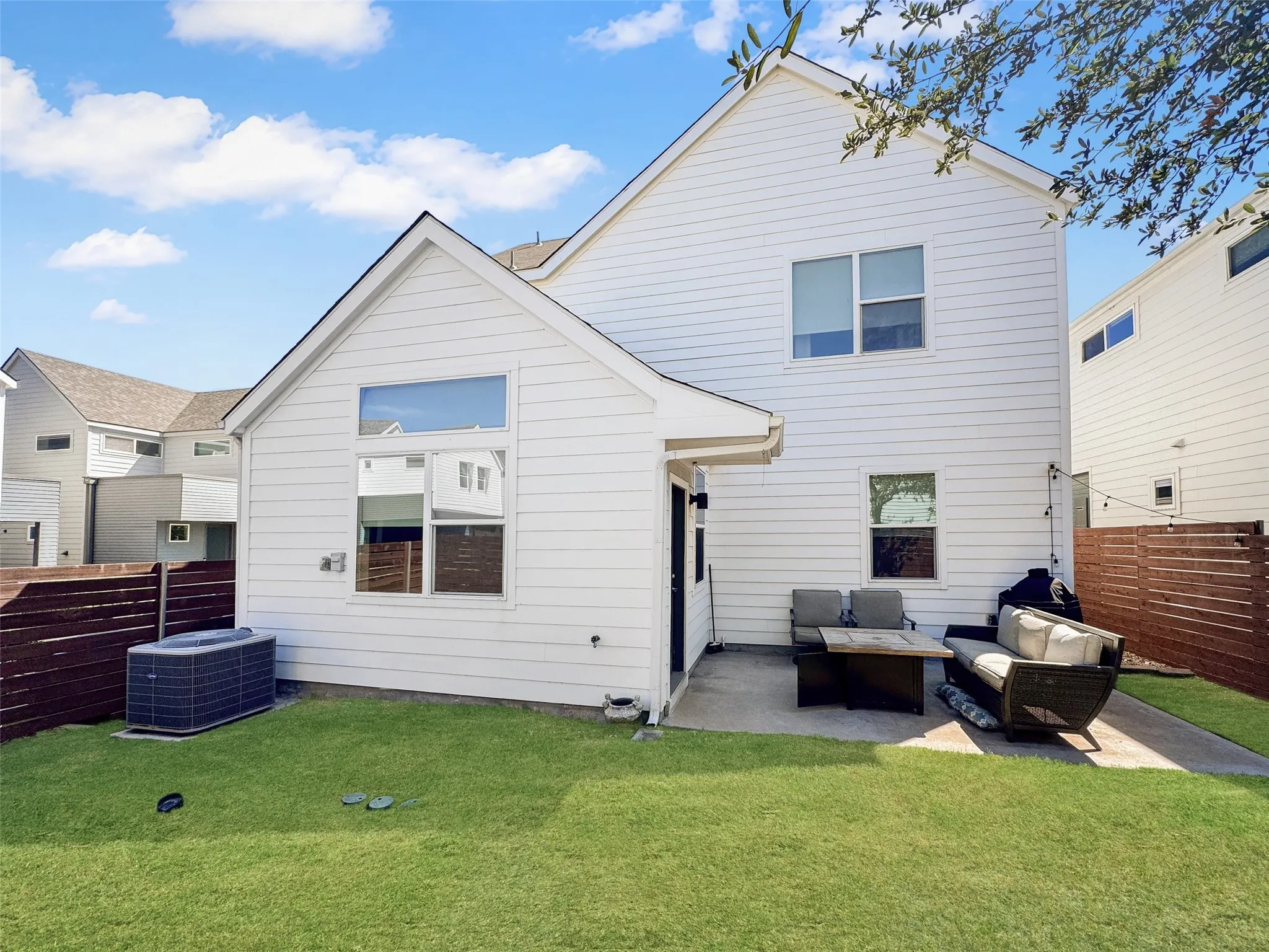 Backyard with expansive patio