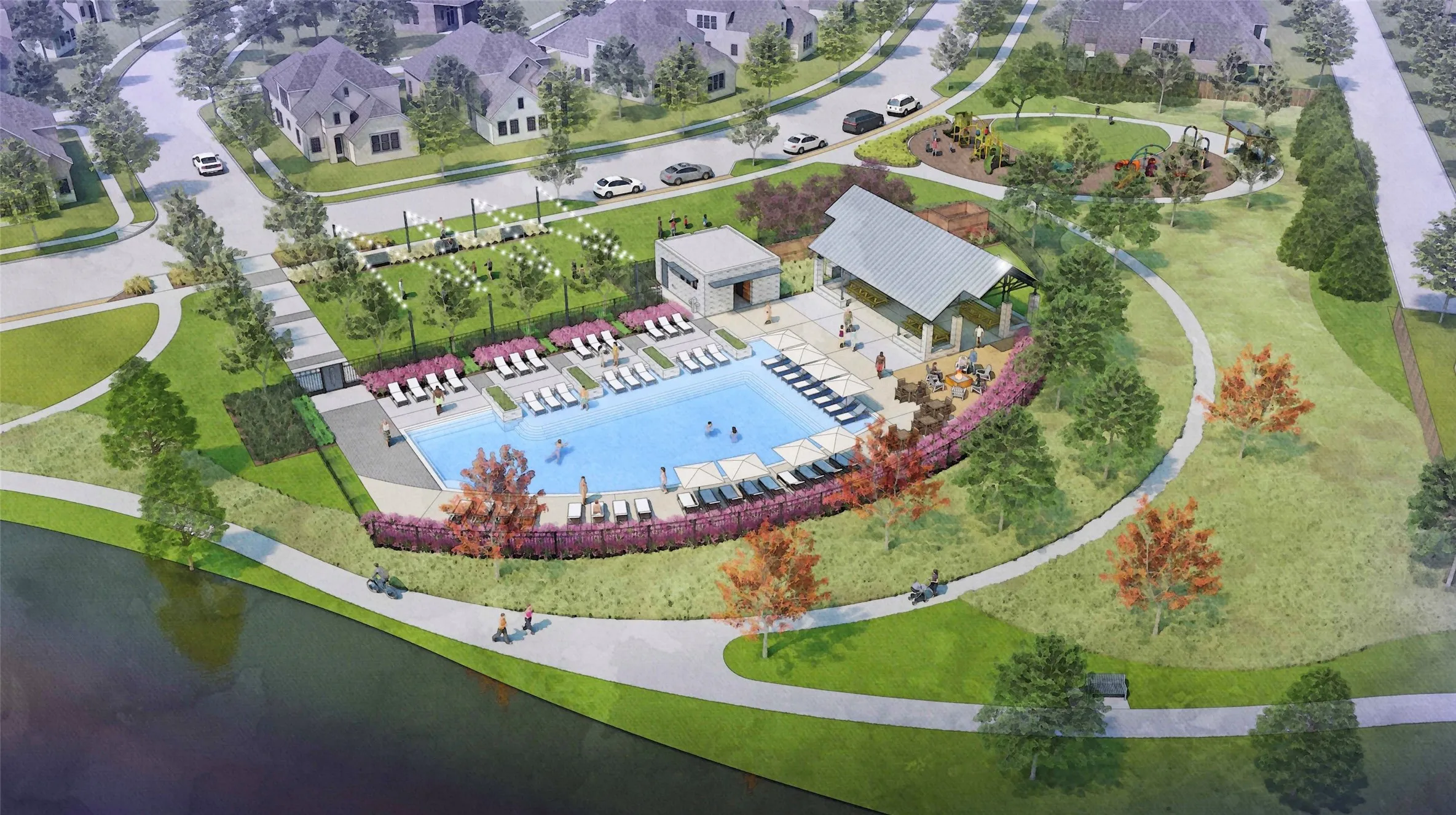 With lakes, green spaces, parks, playgrounds and more, this community offers your family the perfect place to call home.  Artist rendering