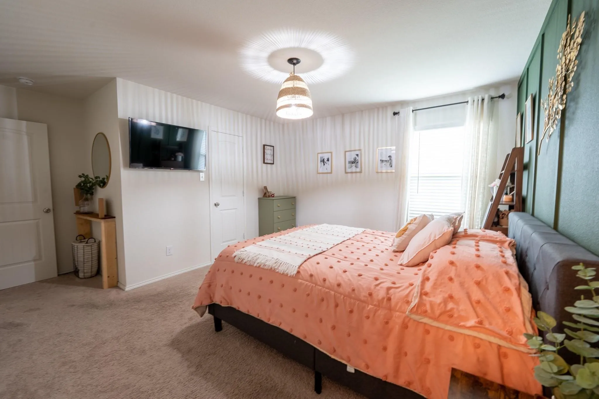 Bedroom with carpet flooring