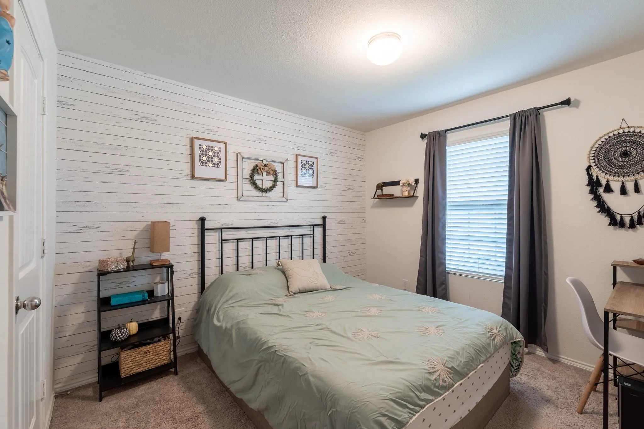Bedroom with carpet flooring