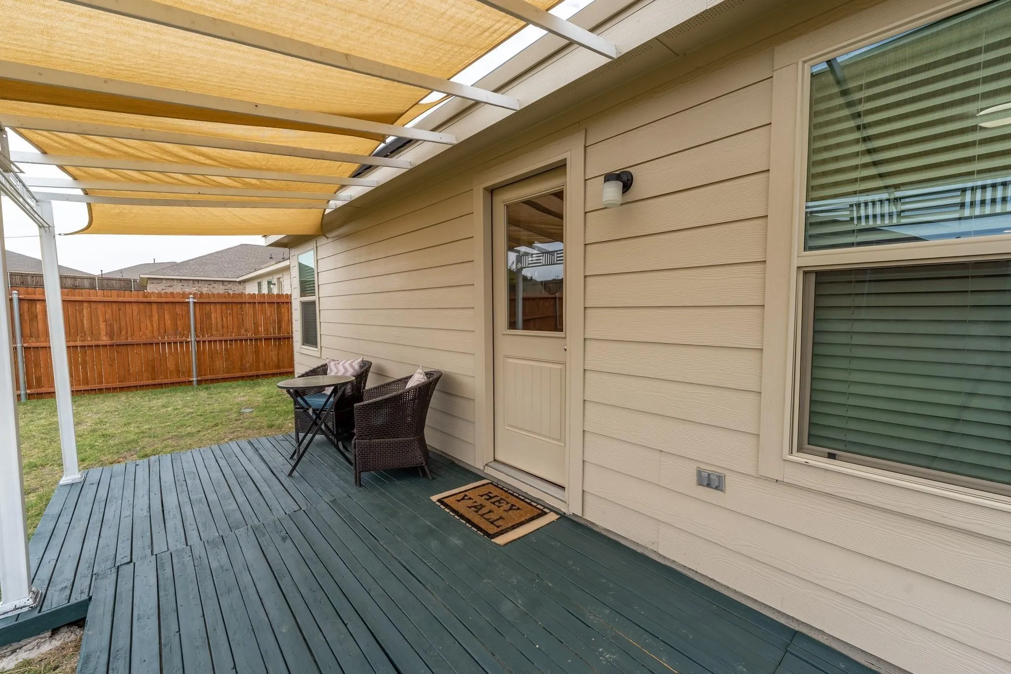 View of wooden deck