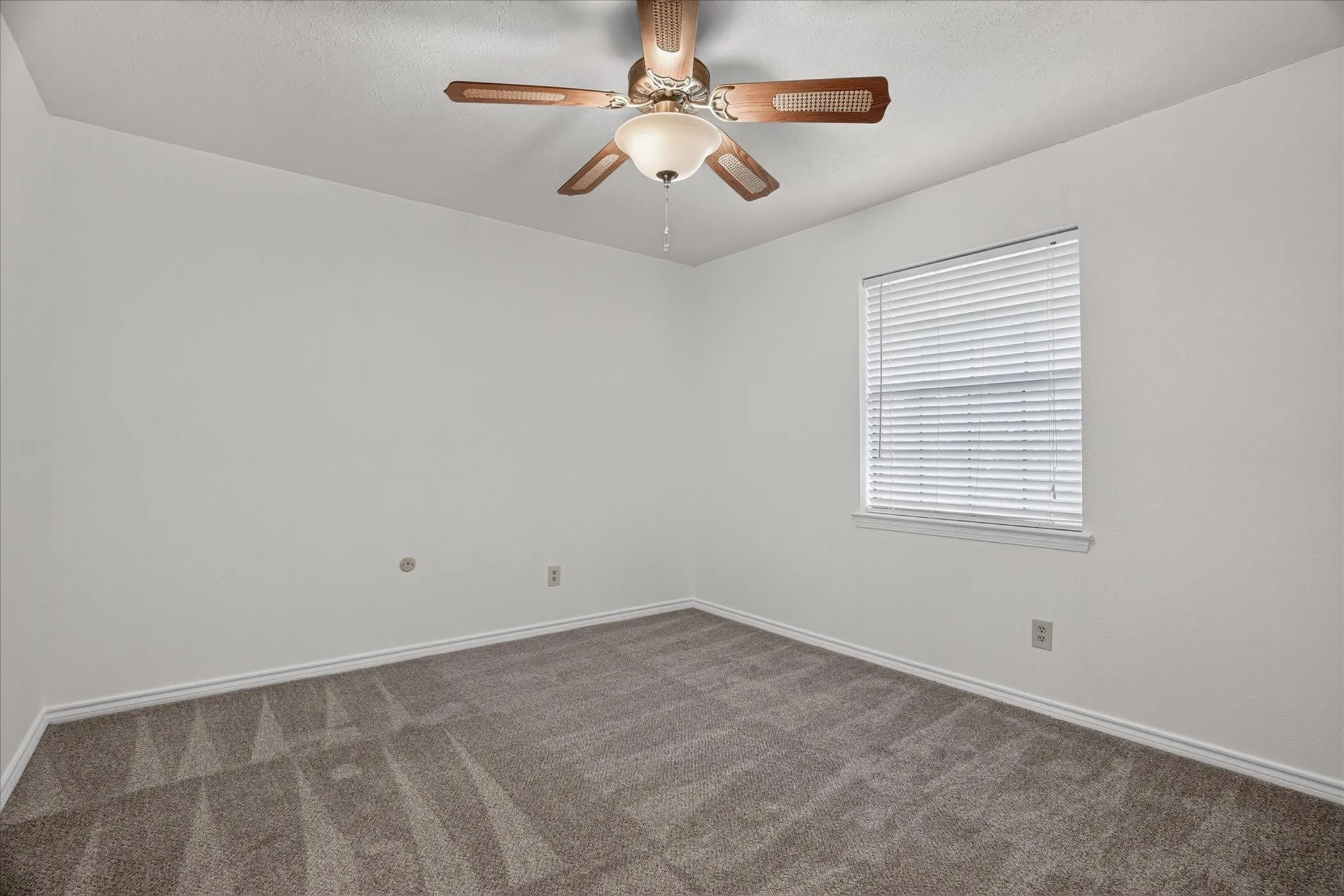 Downstairs bedroom 2  with new carpet and a walk in closet
