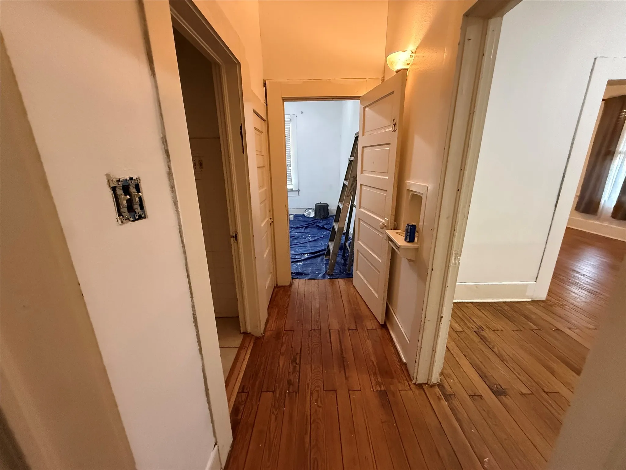 Wood-finish flooring throughout