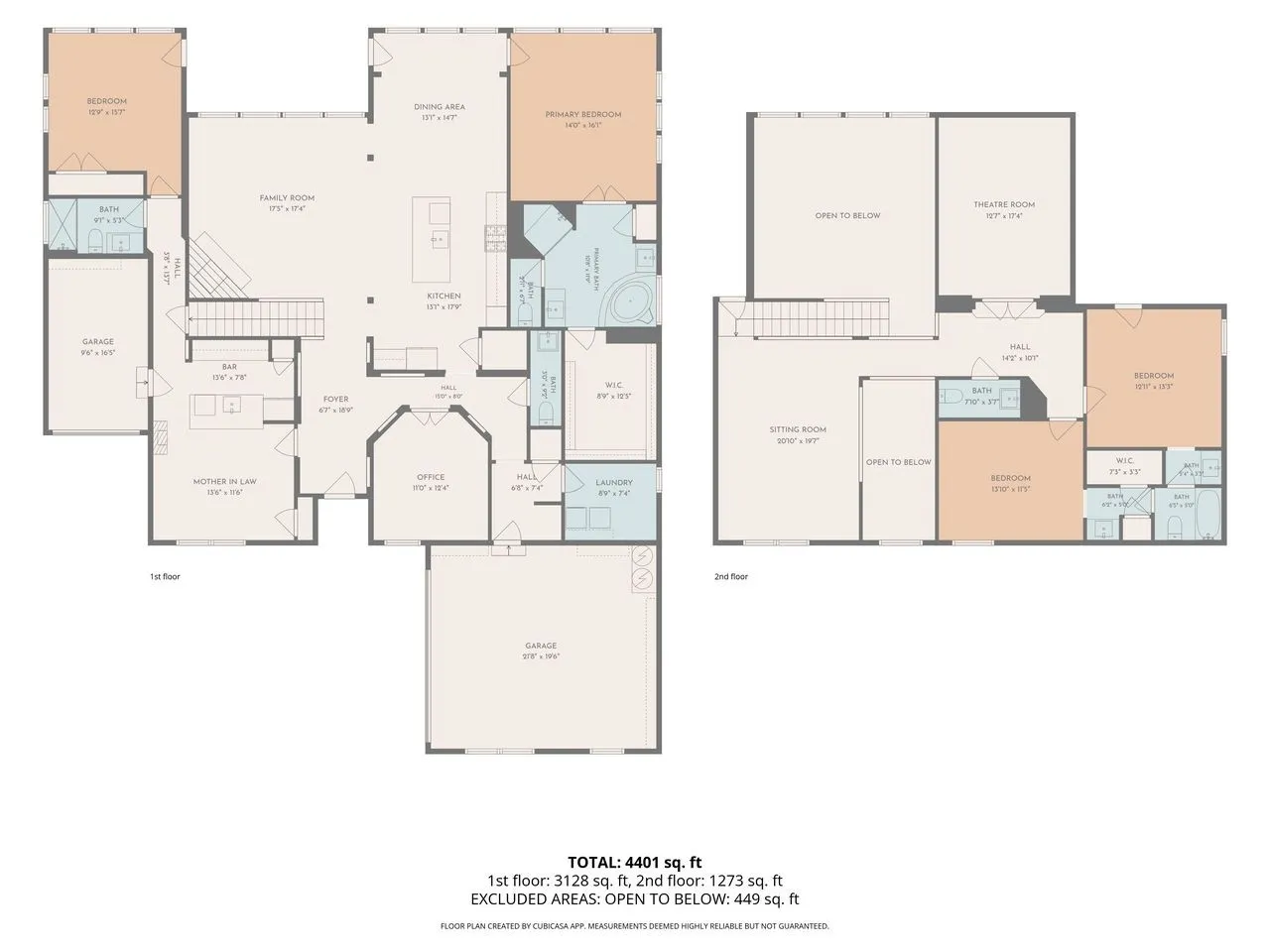 Floor plan includes main house and guest apt