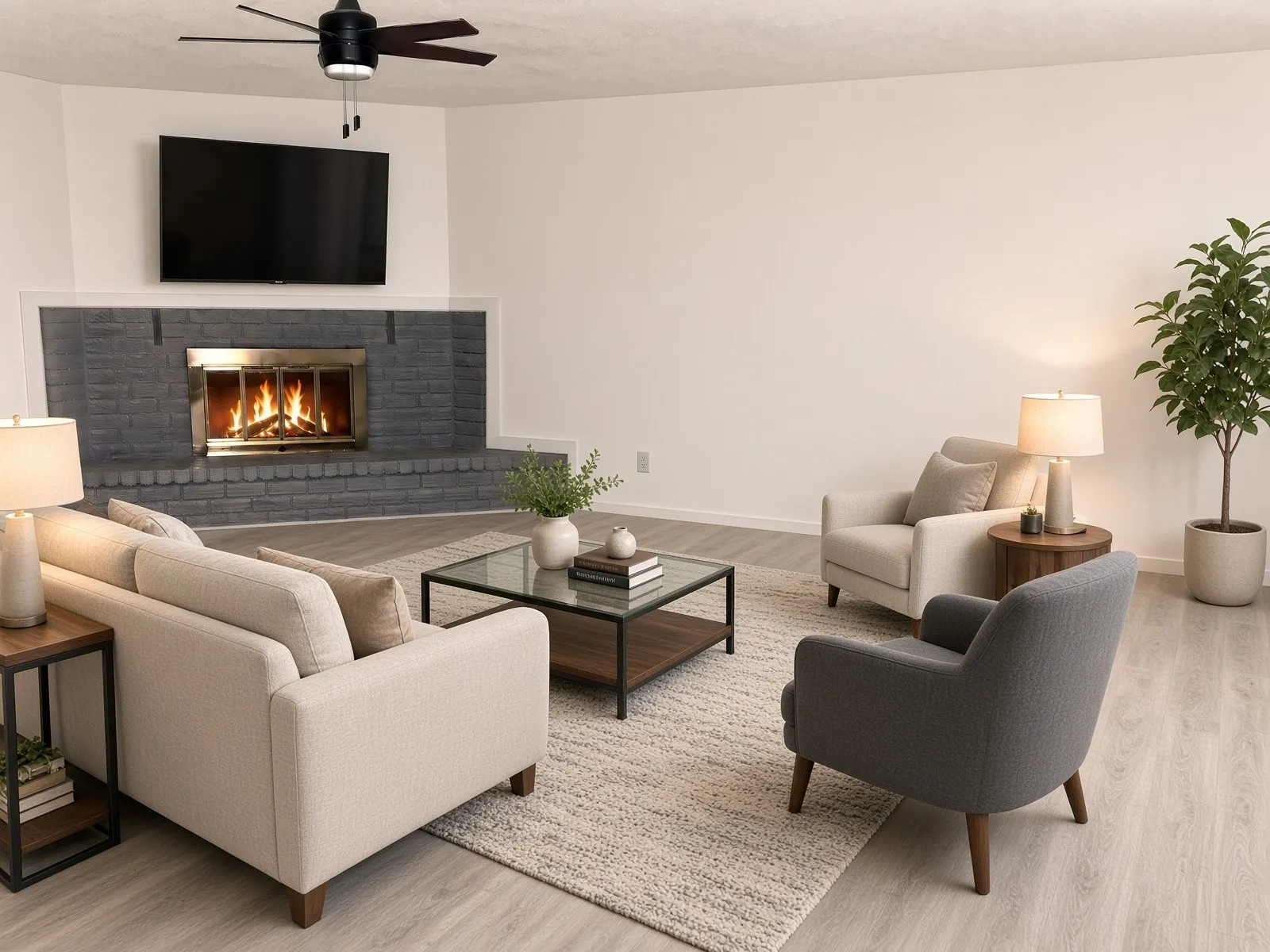 living room staged