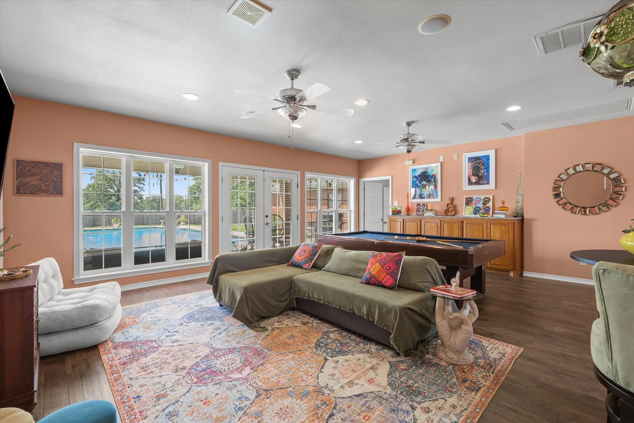Secondary living area within the home’s private guest wing
