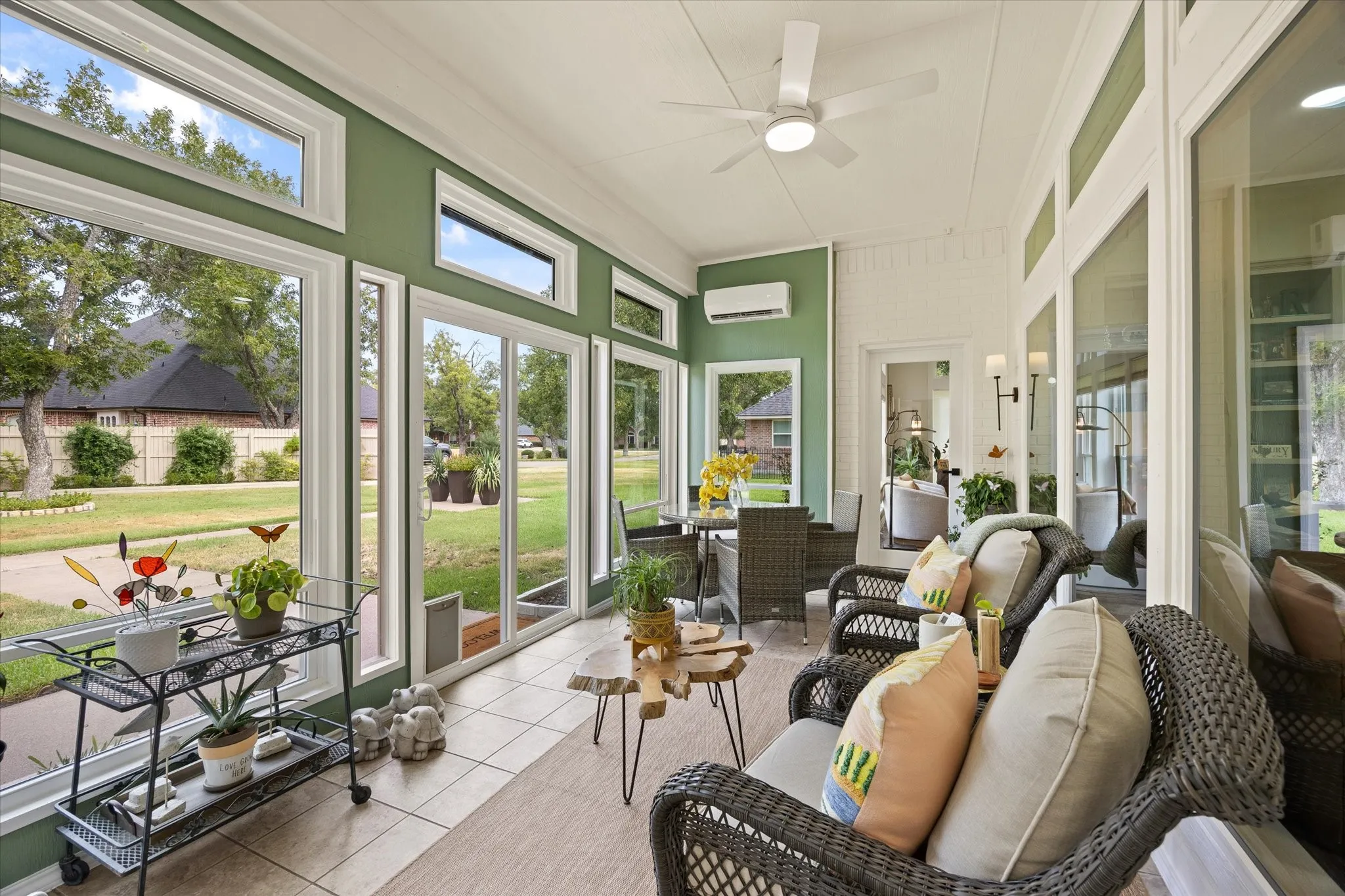 Amazing Large Sunroom with Split HVAC Unit Overlooking Golf Course