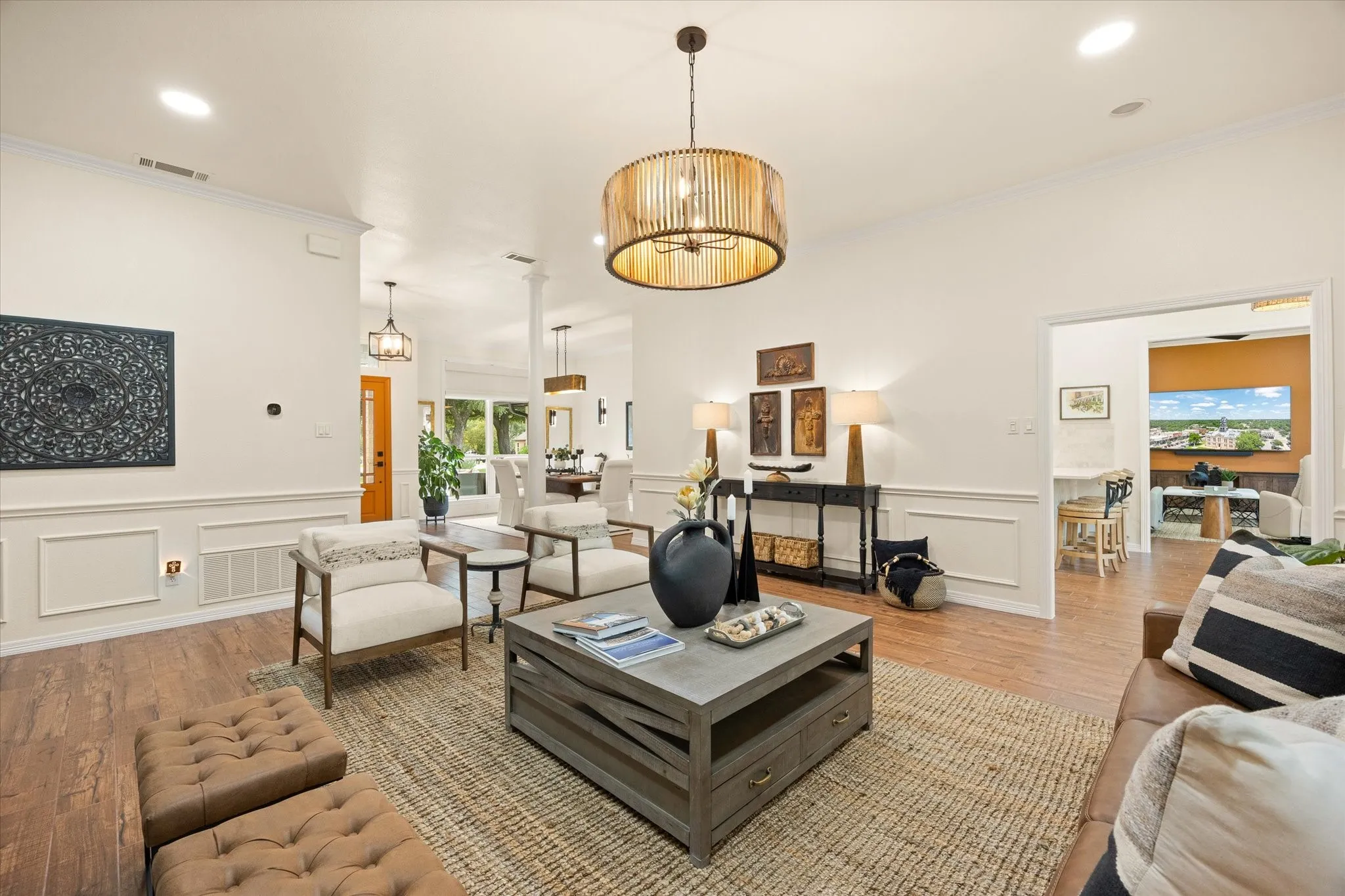Another View of the Great Room Leading to Kitchen and Den