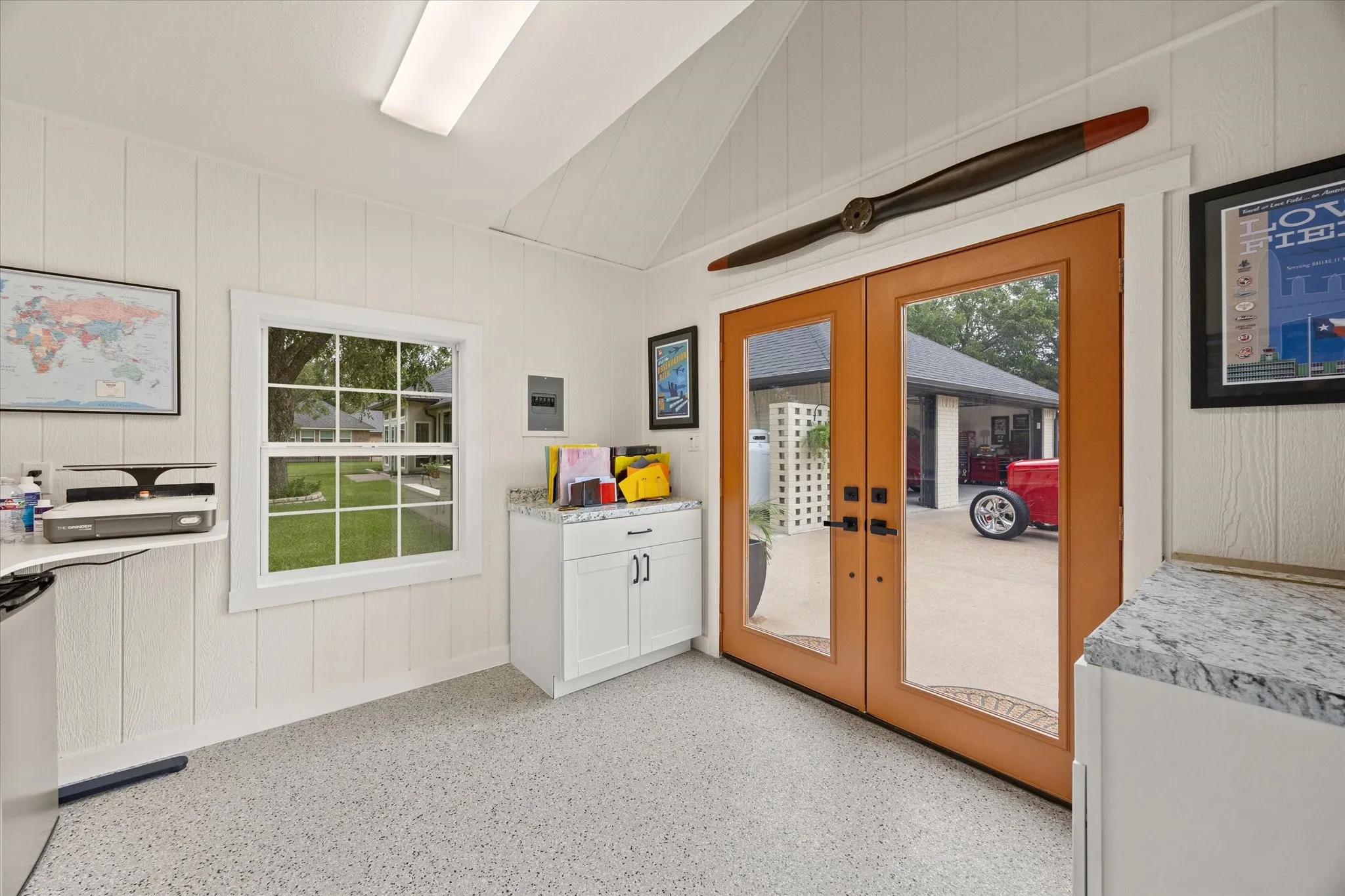 Updated Workshop with Epoxy Flooring, New Double Glass Front Doors and Overhead LED Lighting