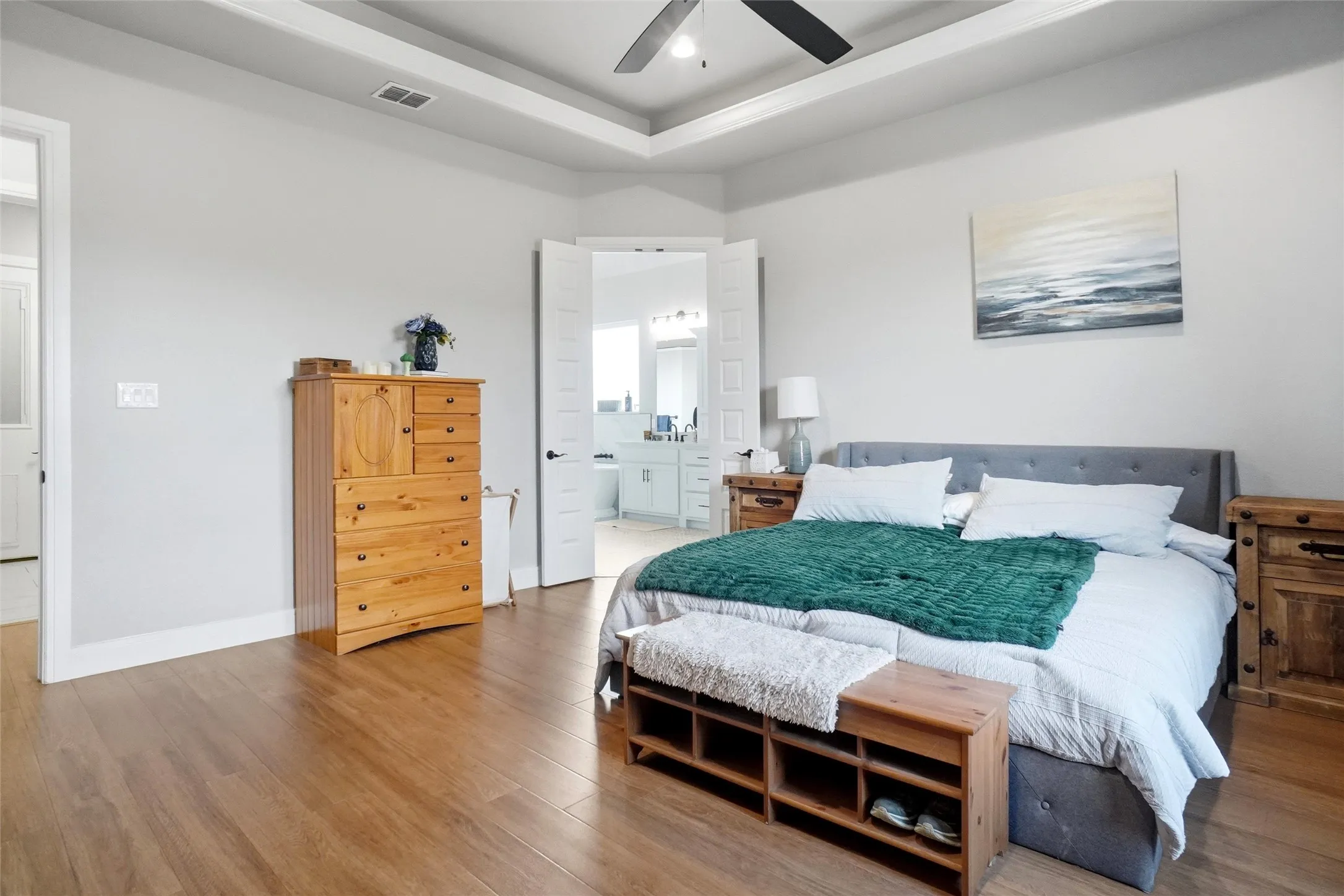 Private main bedroom with a large walk in closet