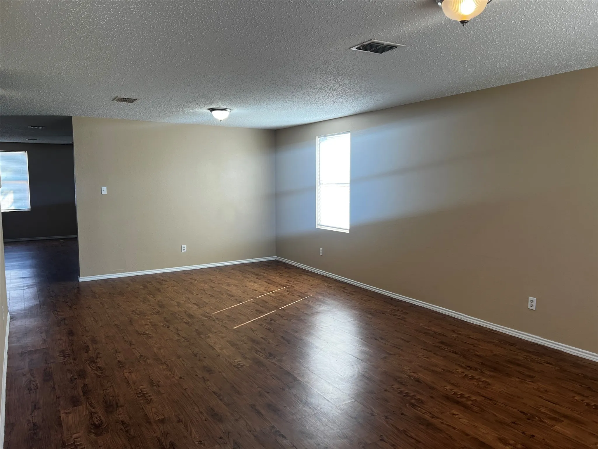Large living room and formal dining room area.