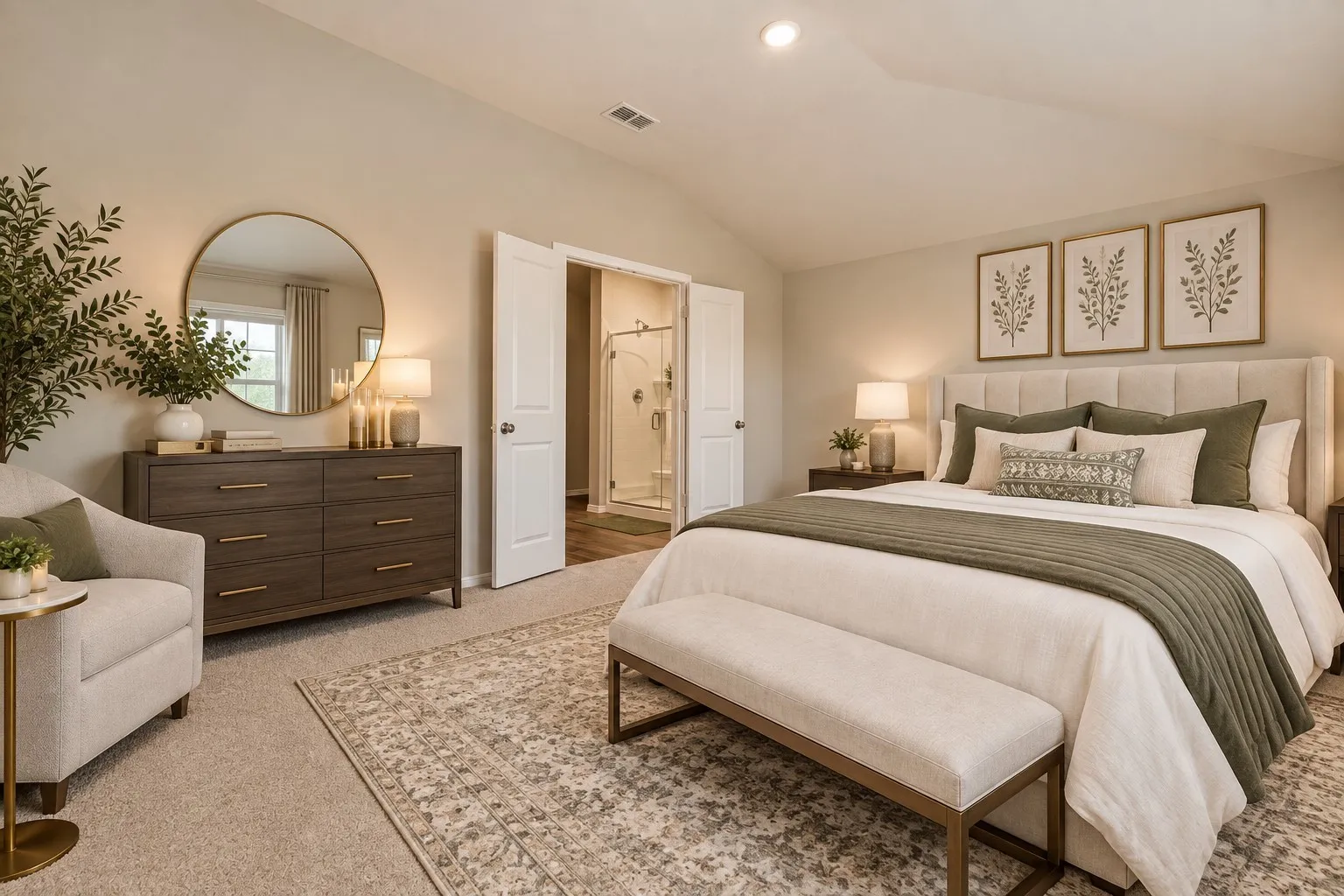 Virtually staged Master bedroom

