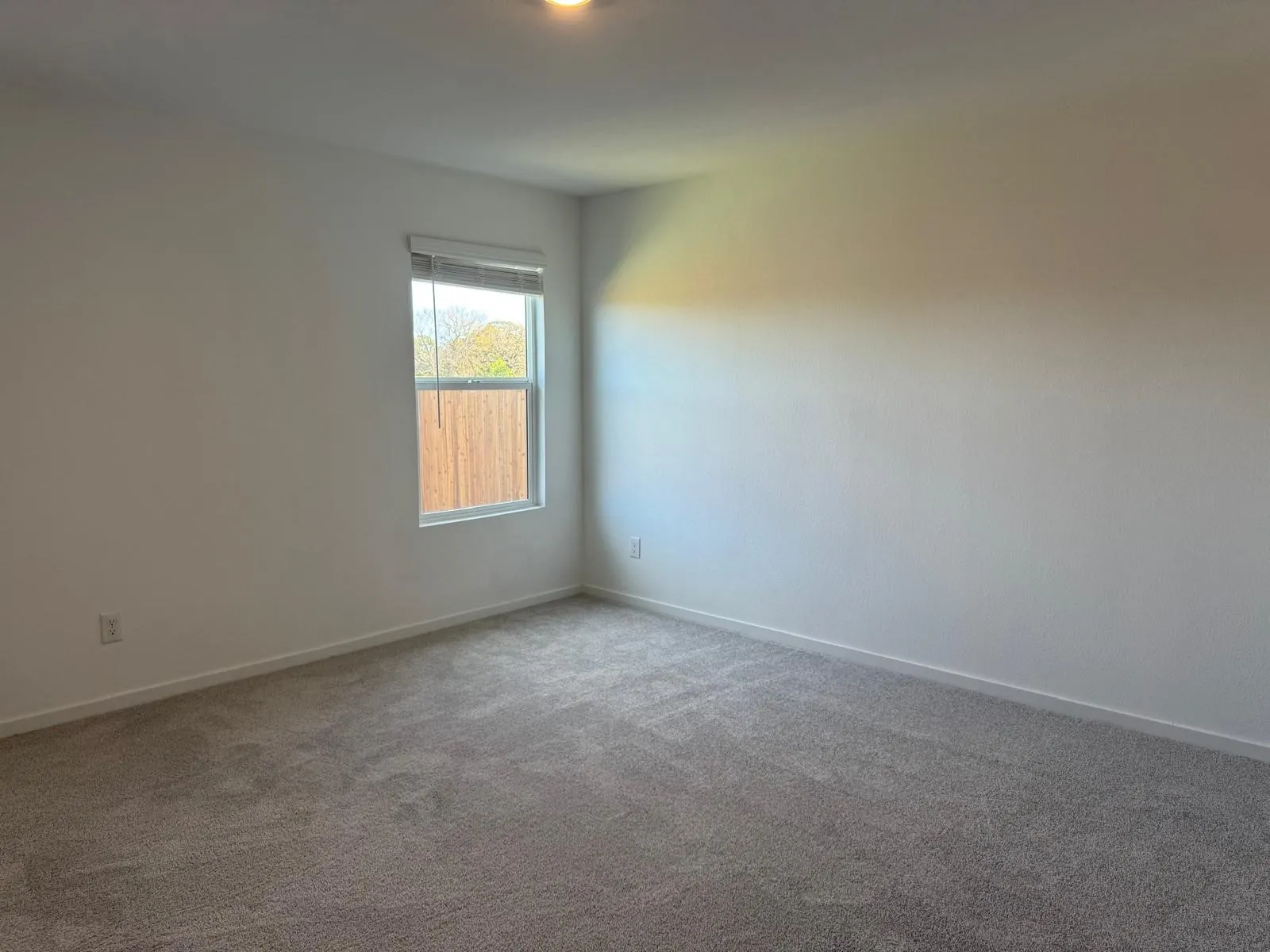 Unfurnished room with carpet flooring and baseboards