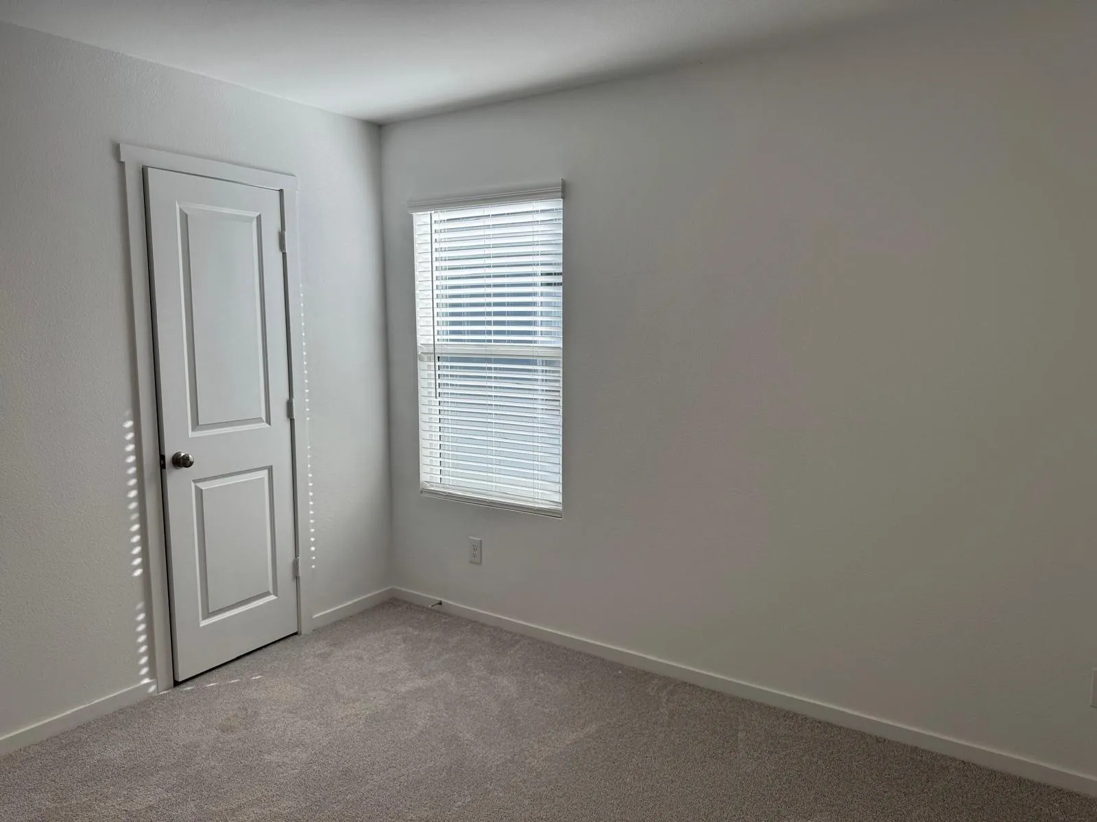 Carpeted empty room with baseboards