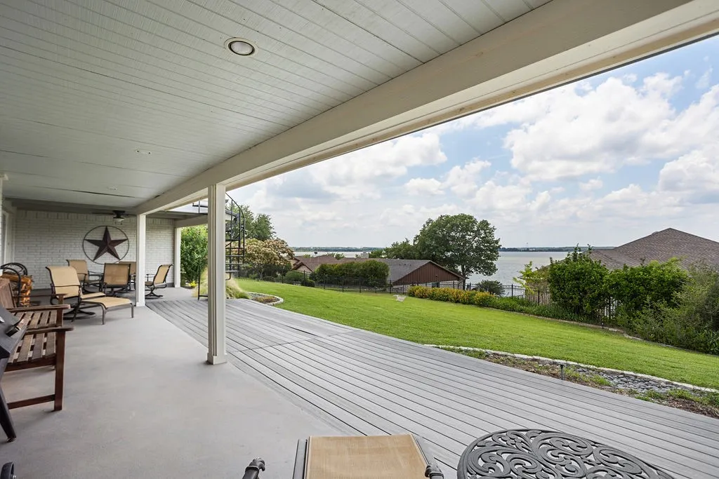 Deck great for grilling off kitchen