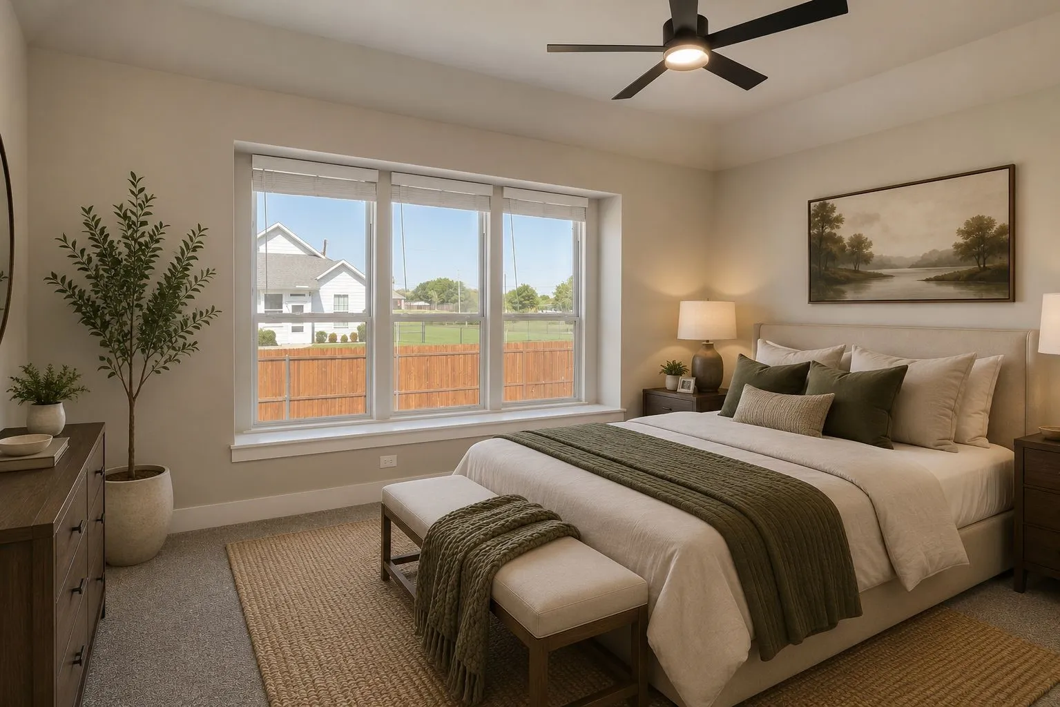 Staged bedroom