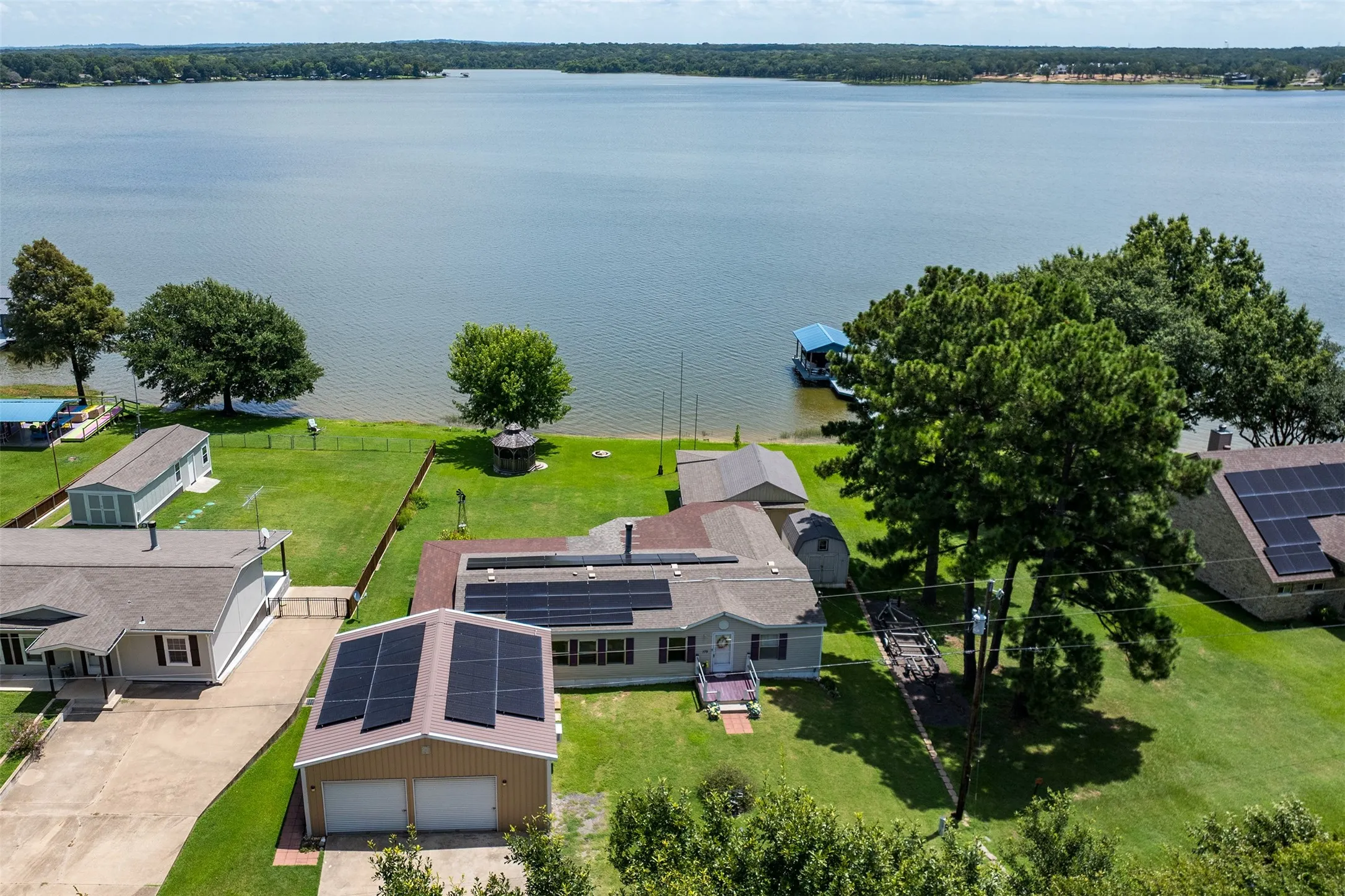 Home, shop, storage building on open water