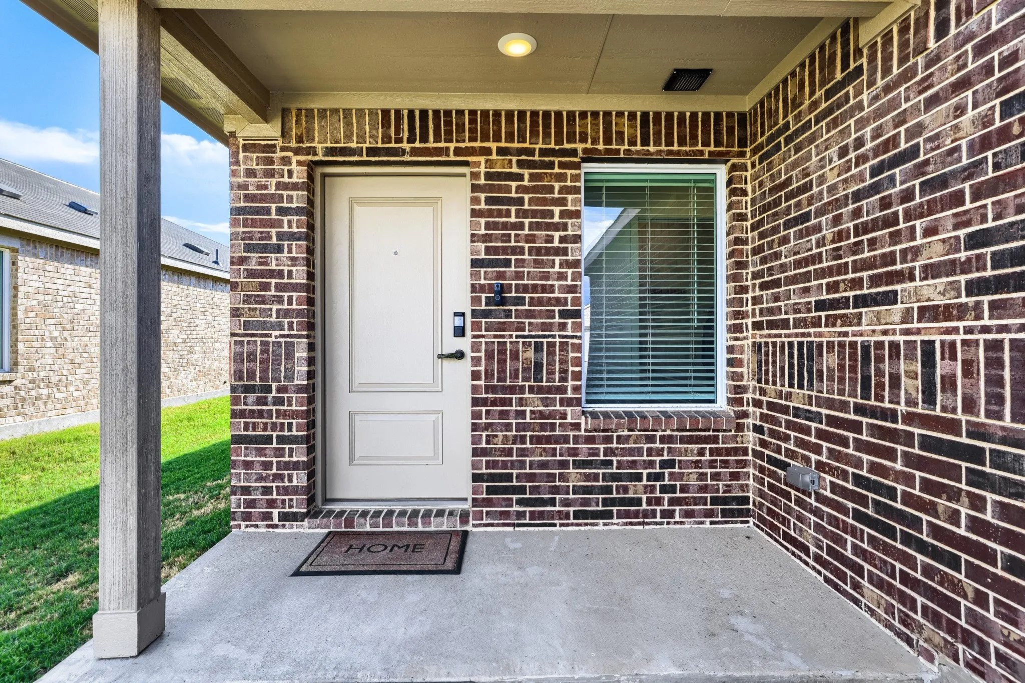 Brick exterior with decorative banding