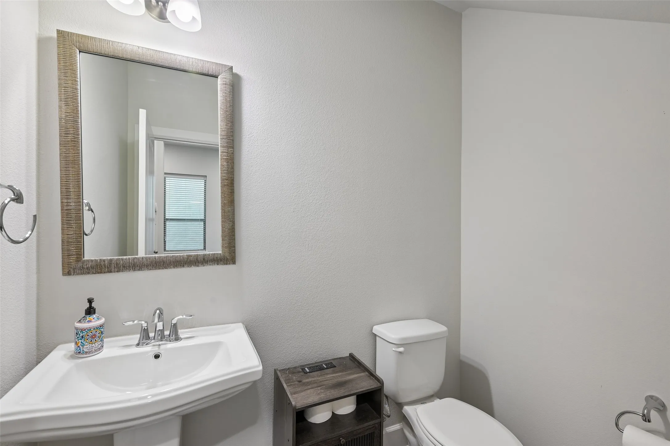 half bath located near the garage