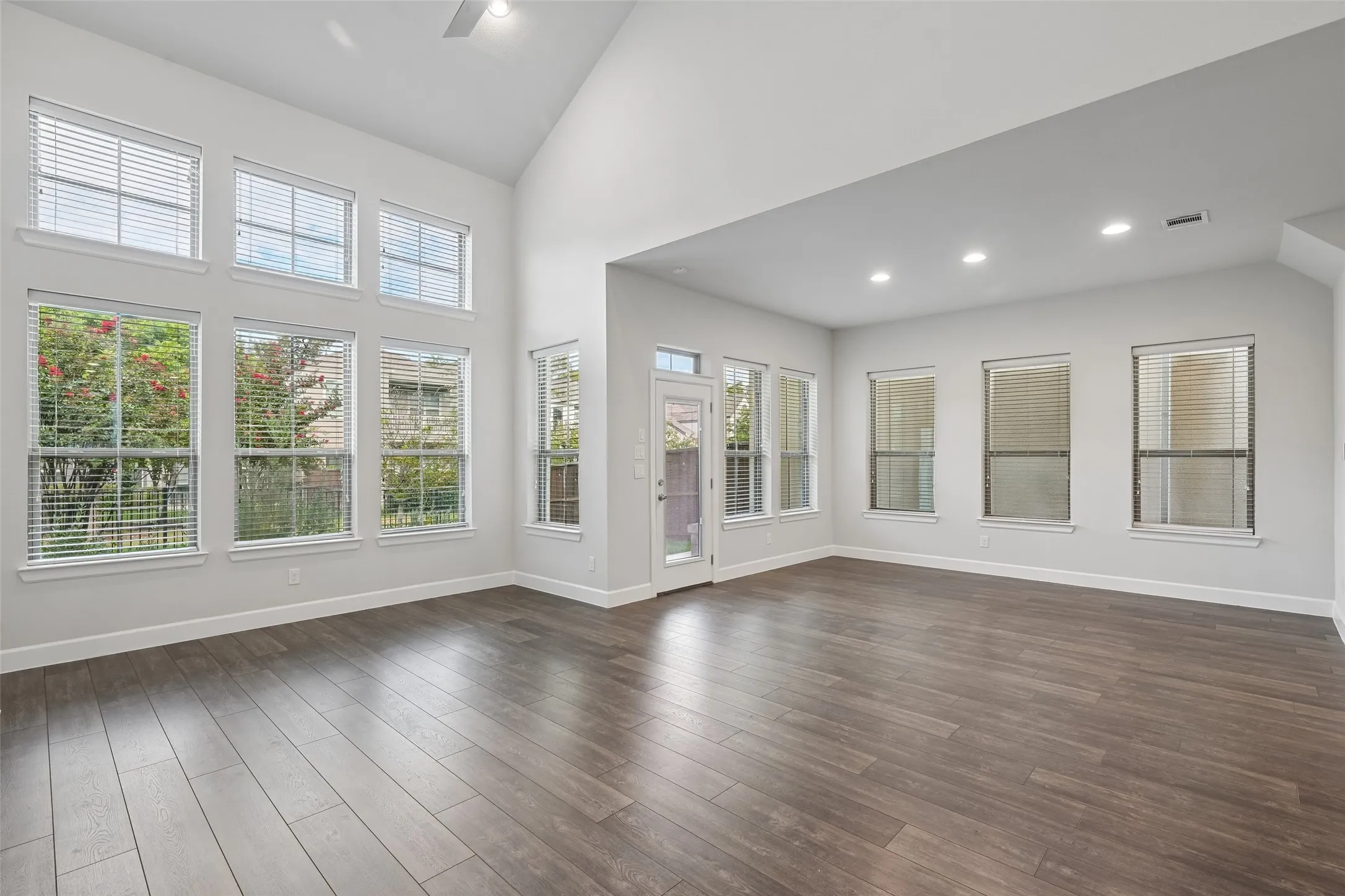 view of living & dining areas