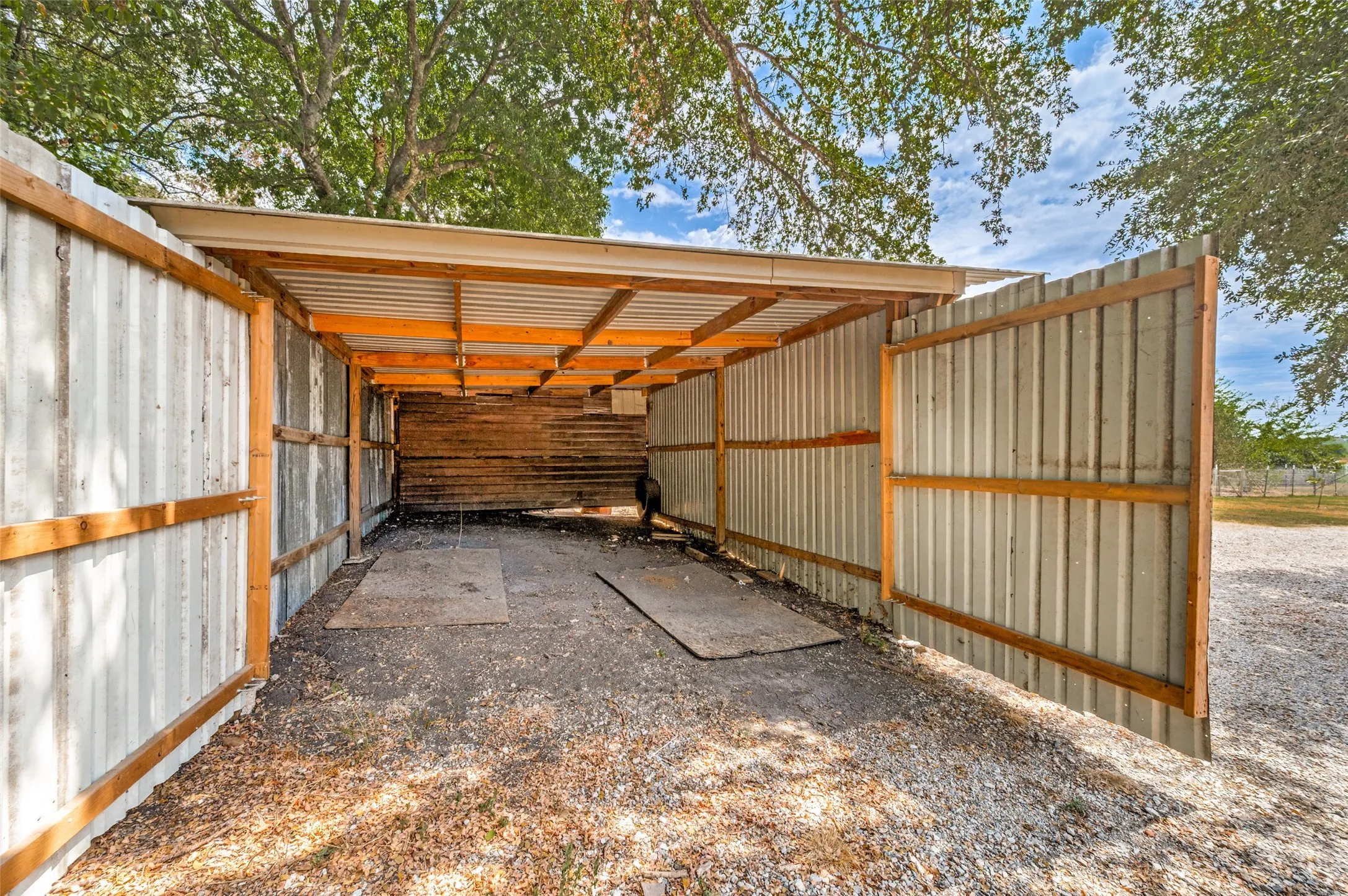 Covered storage for a boat, 4 wheelers, or anything else.